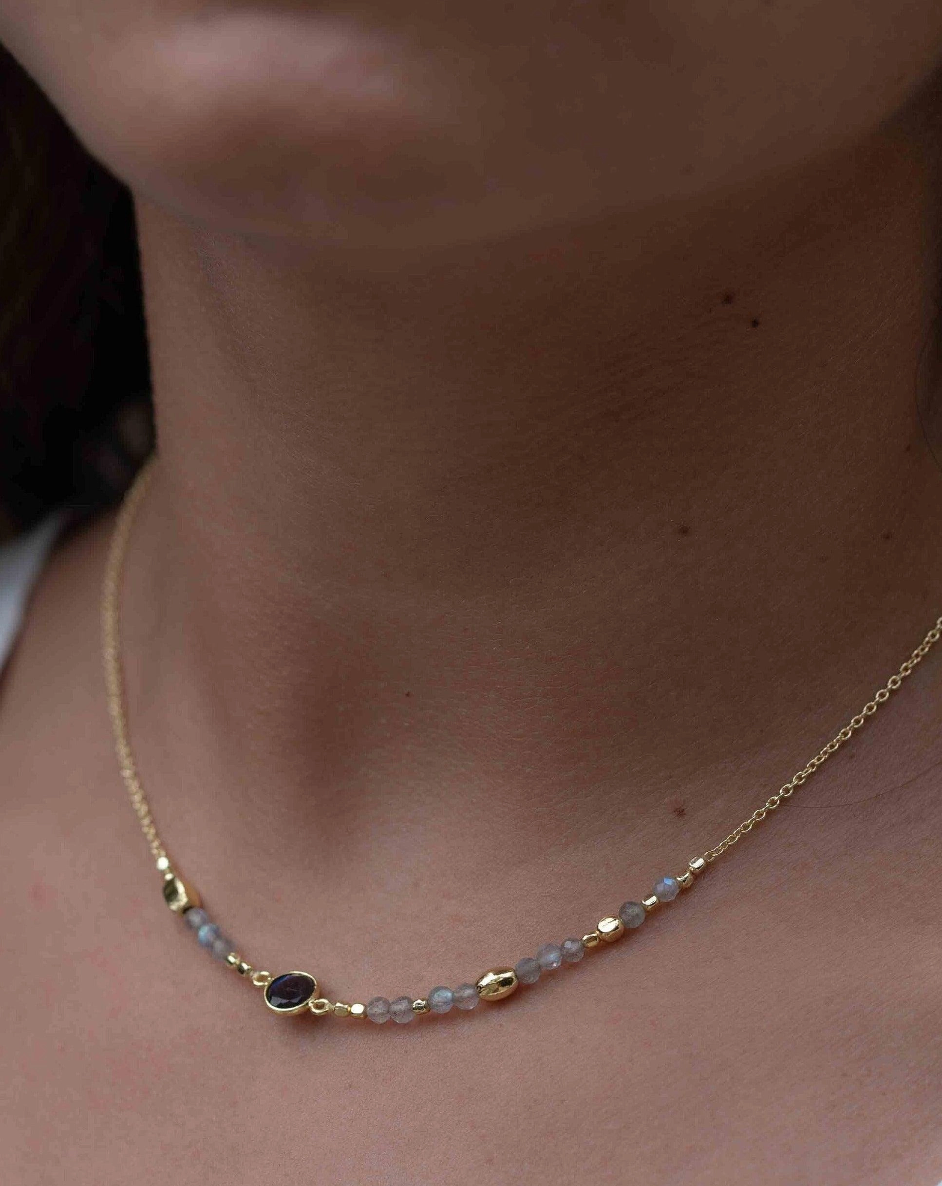Labradorite Necklace ~ Gold Plated 18k ~ MN140