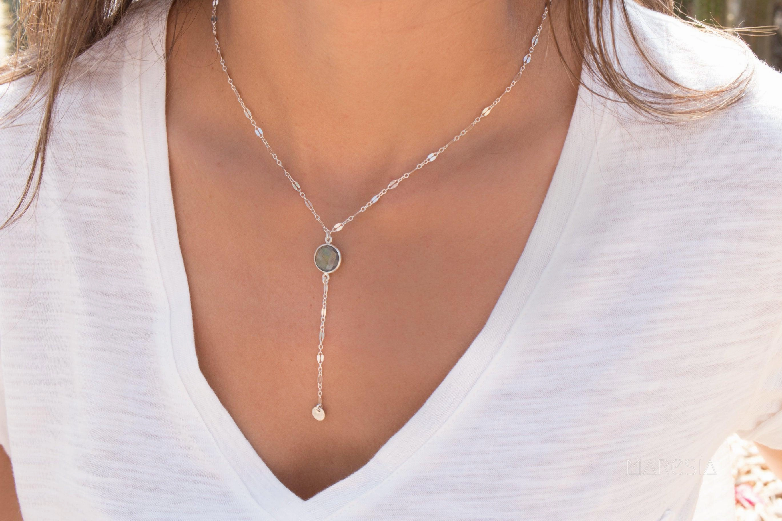 Labradorite Necklace ~ Sterling Silver 925 or Gold Filled~MN013