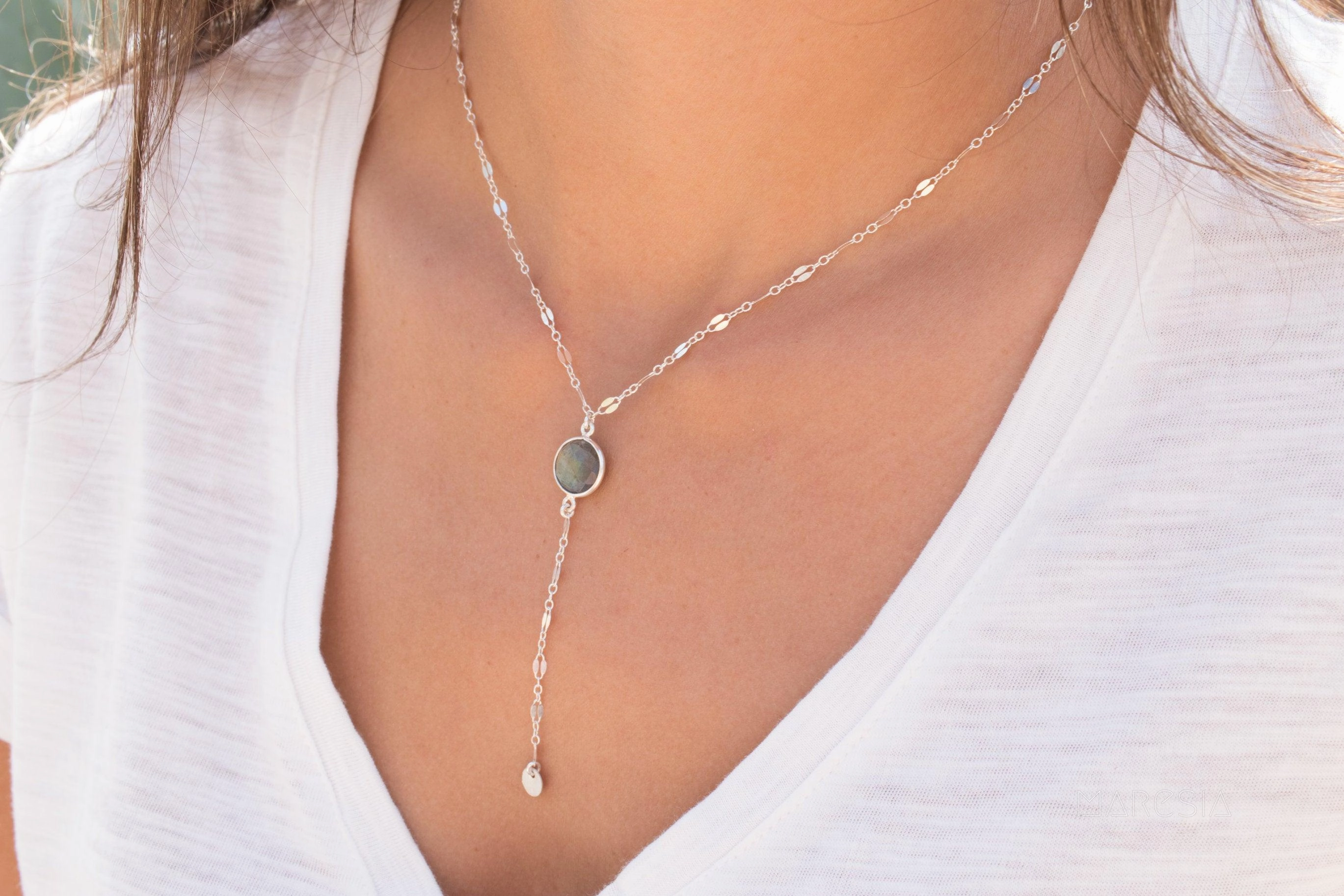 Labradorite Necklace ~ Sterling Silver 925 or Gold Filled~MN013