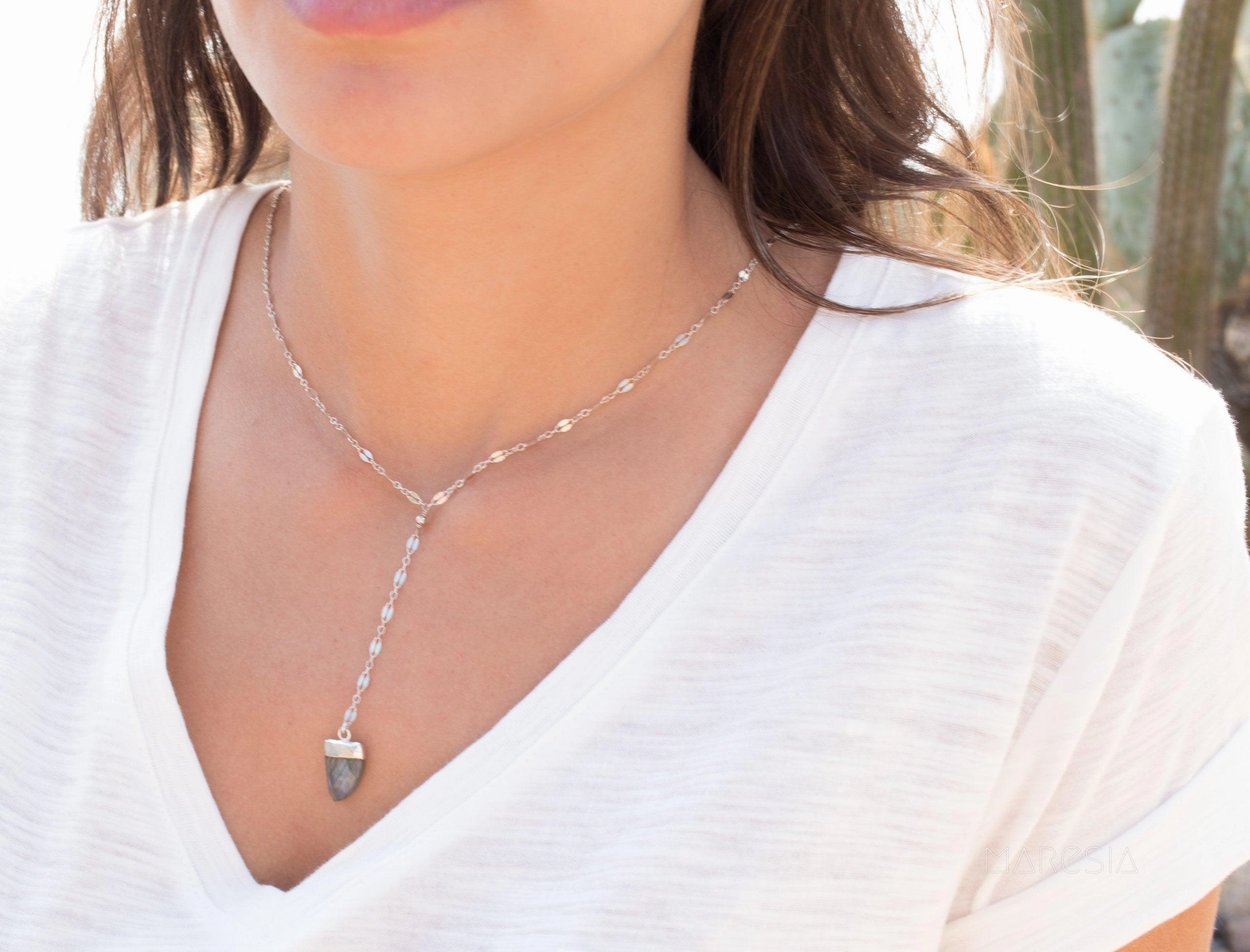 Labradorite Necklace ~ Sterling Silver 925 or Gold Filled~MN031