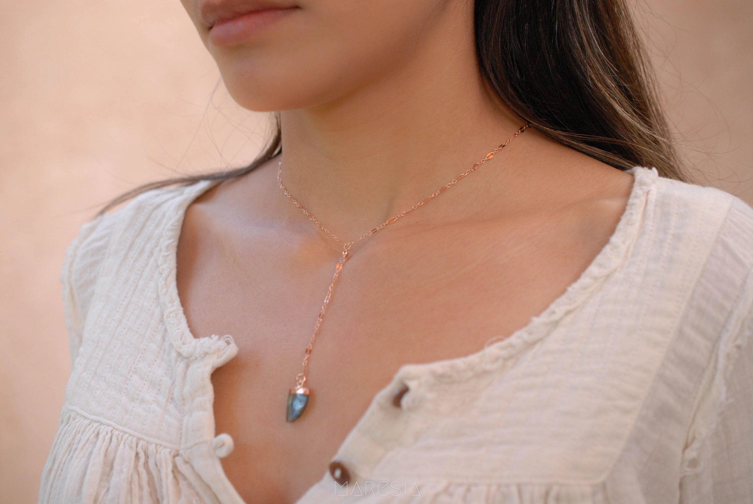 Labradorite Necklace~ Rose Gold Filled , Sterling Silver or Gold Filled~MN039