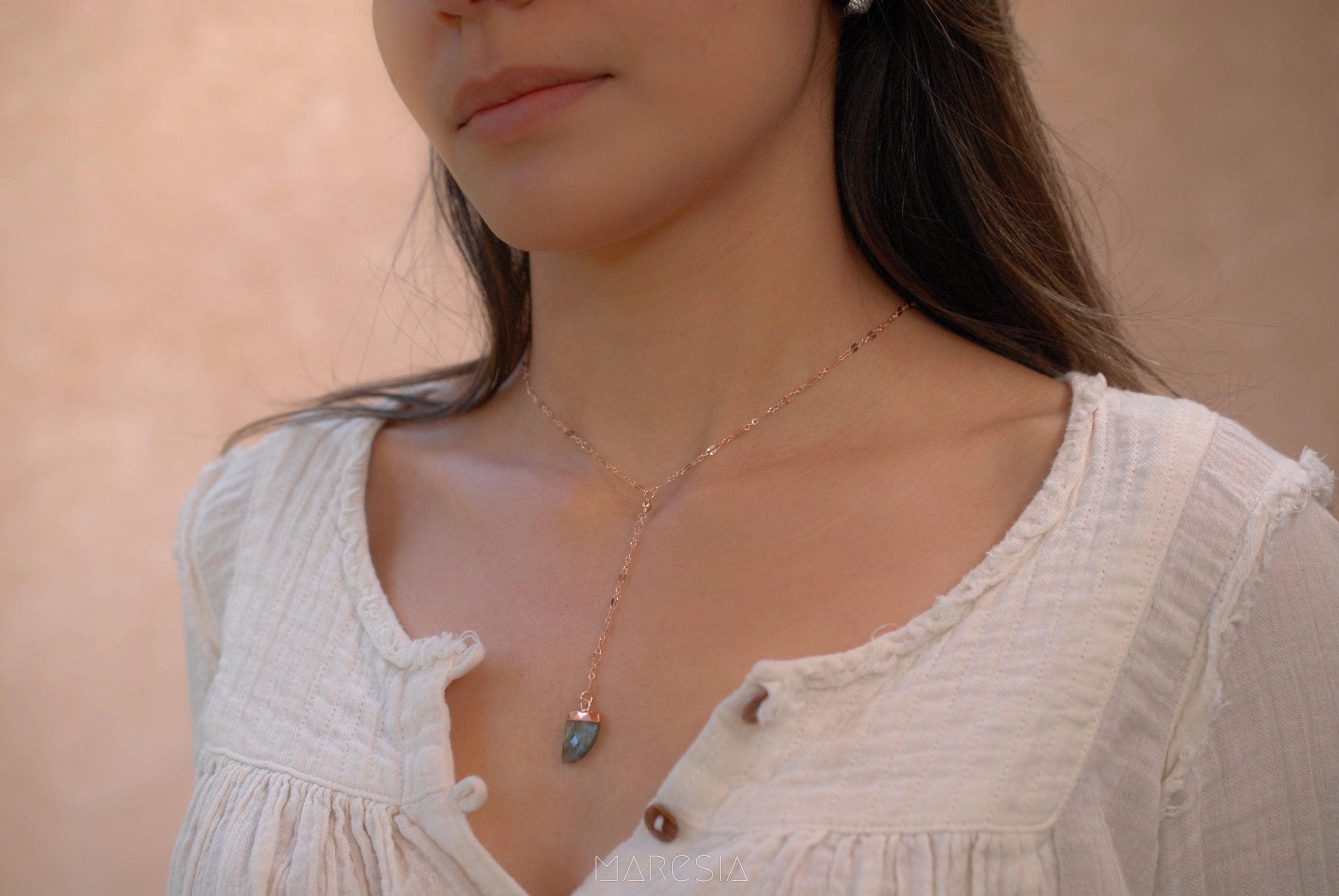 Labradorite Necklace~ Rose Gold Filled , Sterling Silver or Gold Filled~MN039