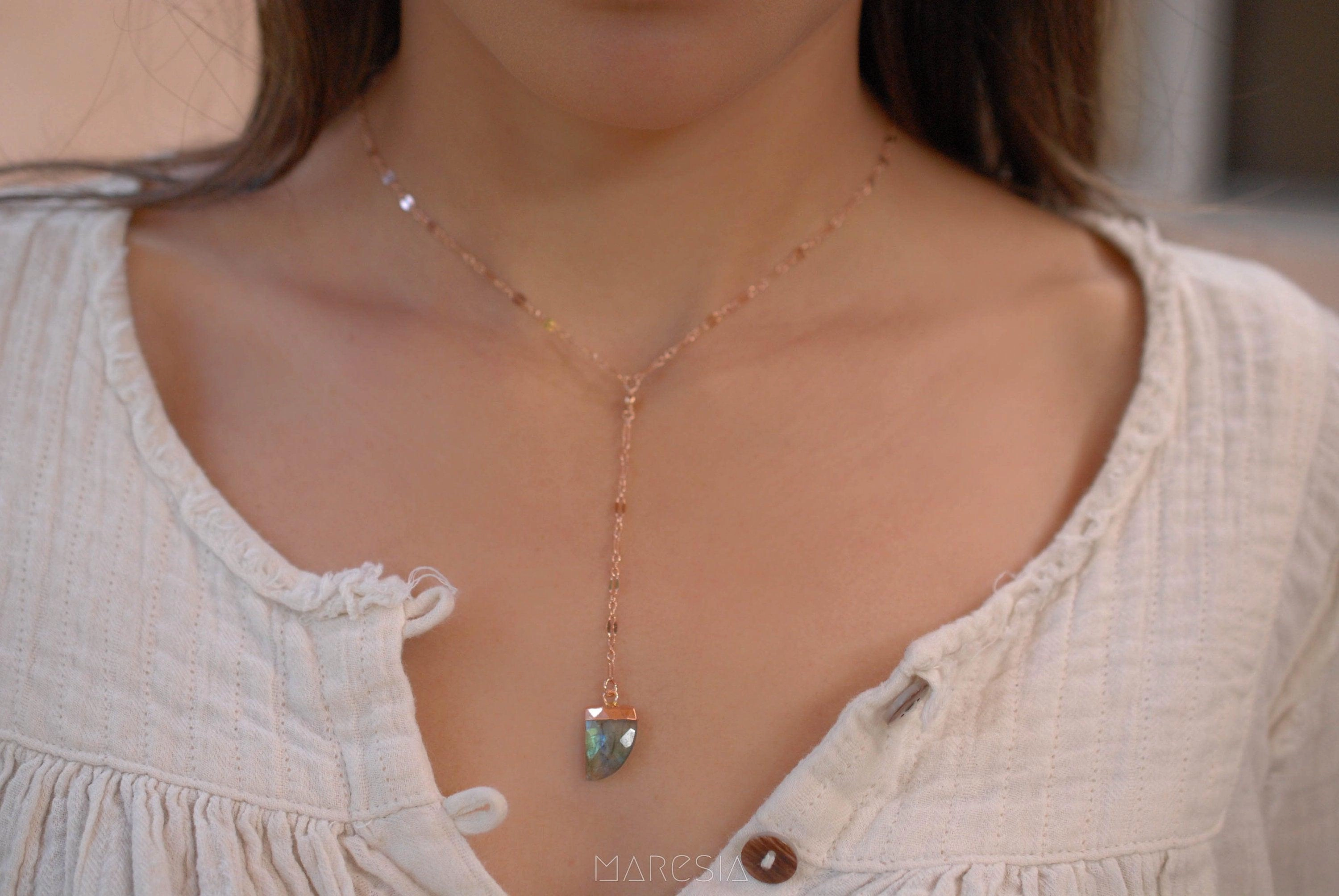 Labradorite Necklace~ Rose Gold Filled , Sterling Silver or Gold Filled~MN039