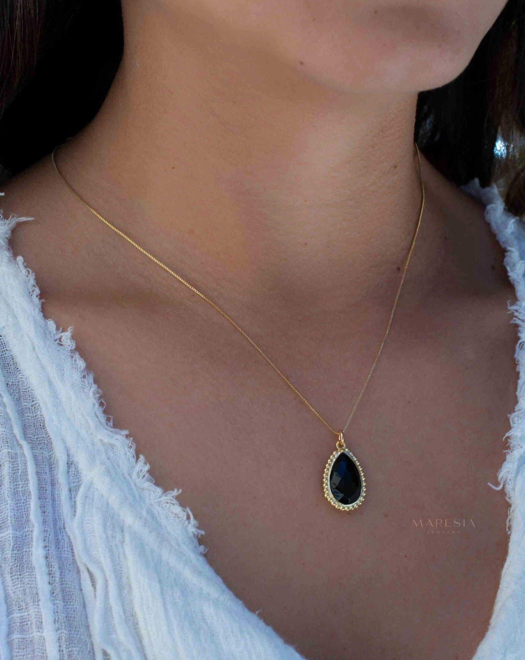 Labradorite, Pink Moonstone, Black Onyx, Aventurine & Aqua Chalcedony Necklace ~ Sterling Sivler or Gold Plated over Sterling Silver ~ MN149