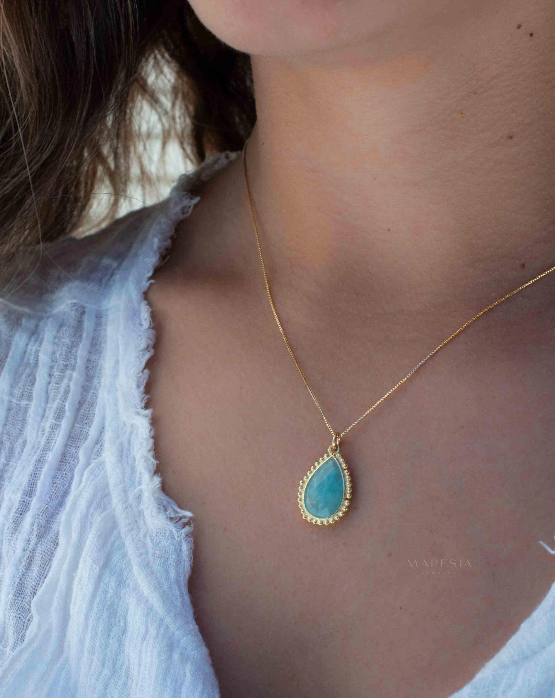 Labradorite, Pink Moonstone, Black Onyx, Aventurine & Aqua Chalcedony Necklace ~ Sterling Sivler or Gold Plated over Sterling Silver ~ MN149