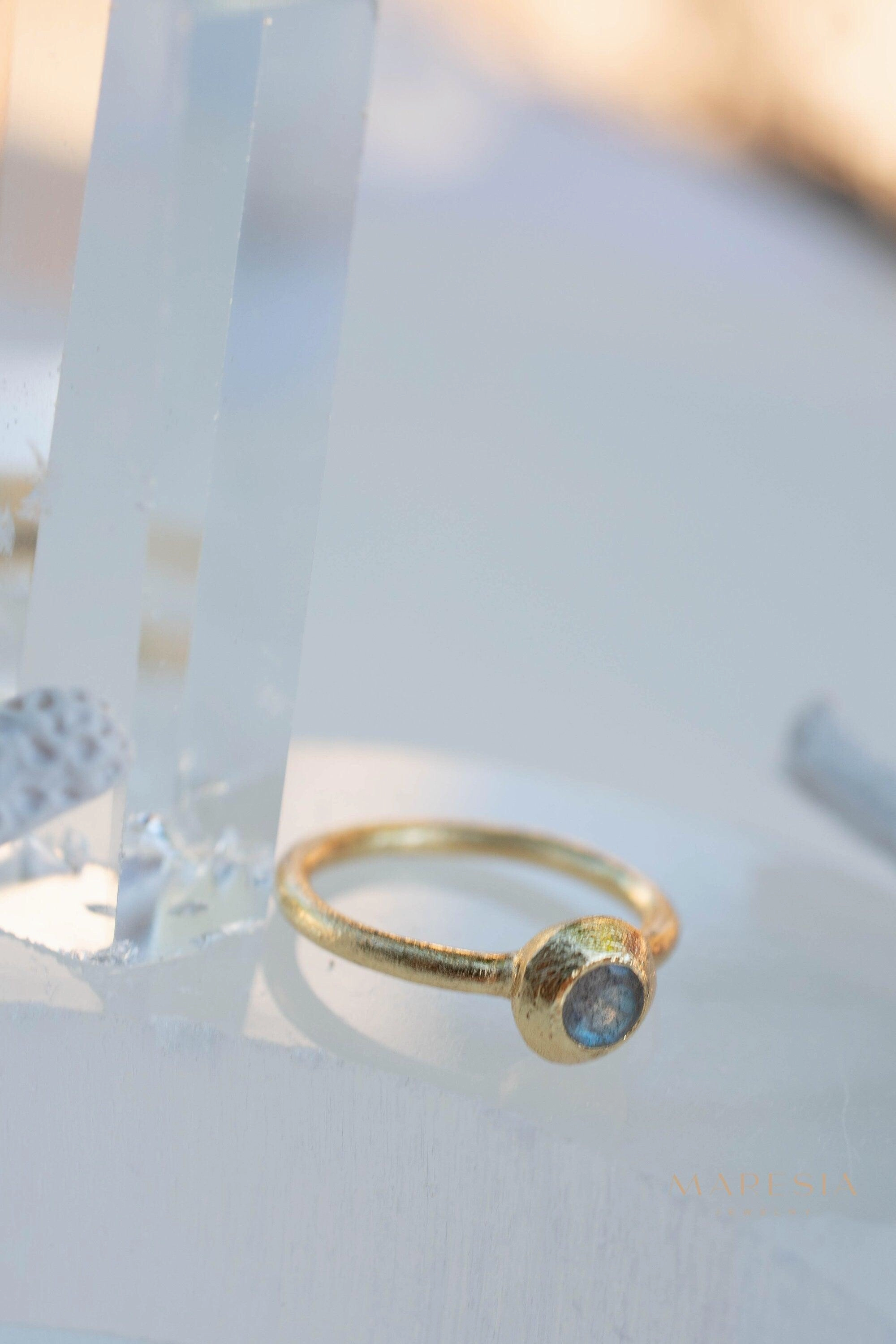Labradorite Ring ~ 18k Gold Plated ~ MR335