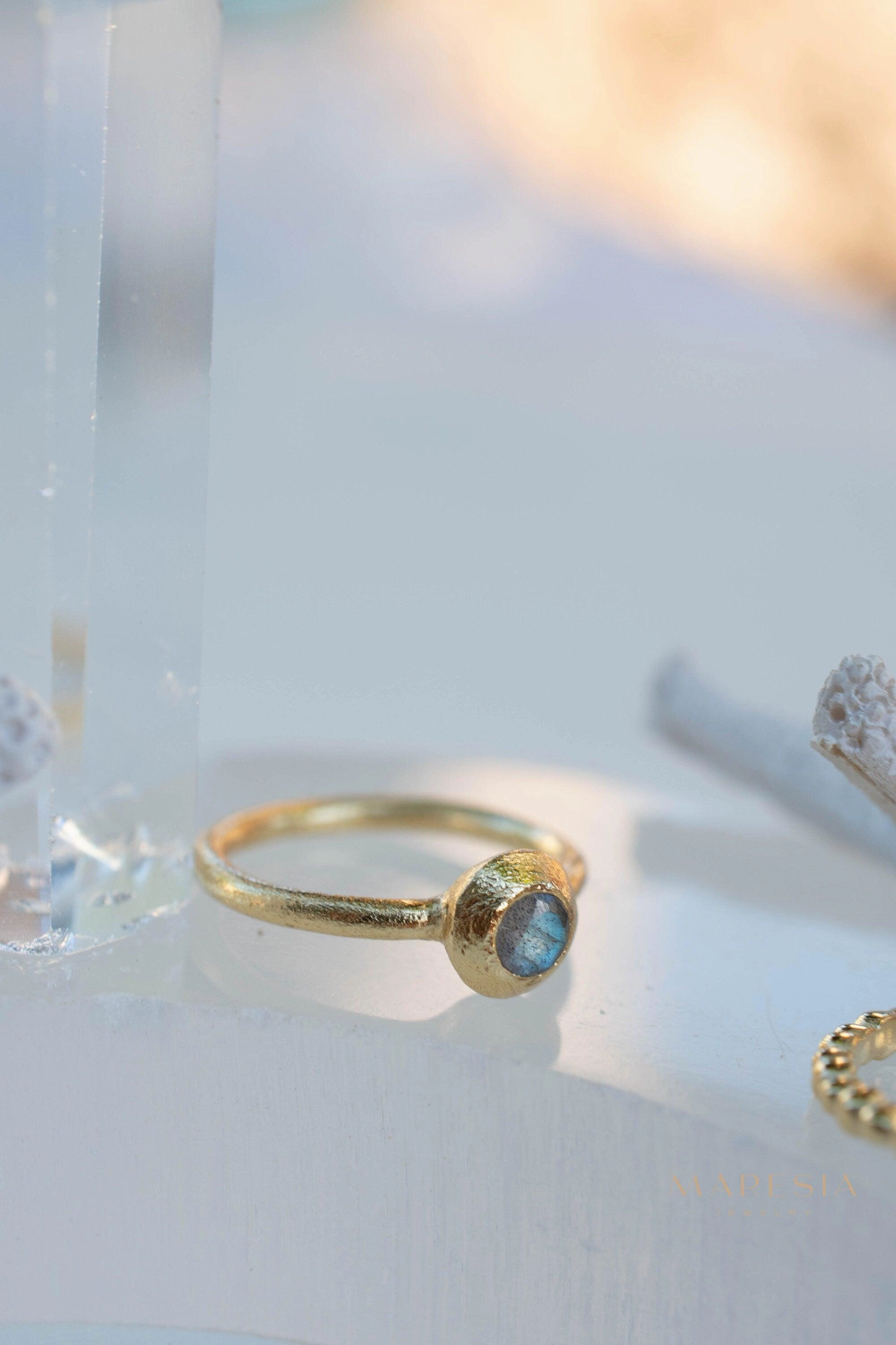 Labradorite Ring ~ 18k Gold Plated ~ MR335