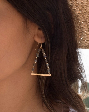 Labradorite Triangle Earrings ~ 14k Gold Filled ~ME055