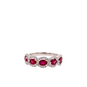 Ladies Ruby and Diamond Band