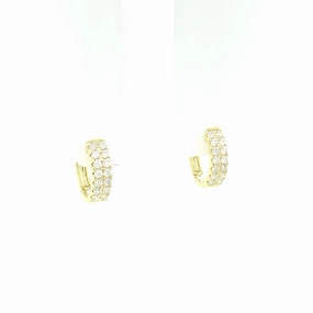 Ladies Double Row Diamond Huggies