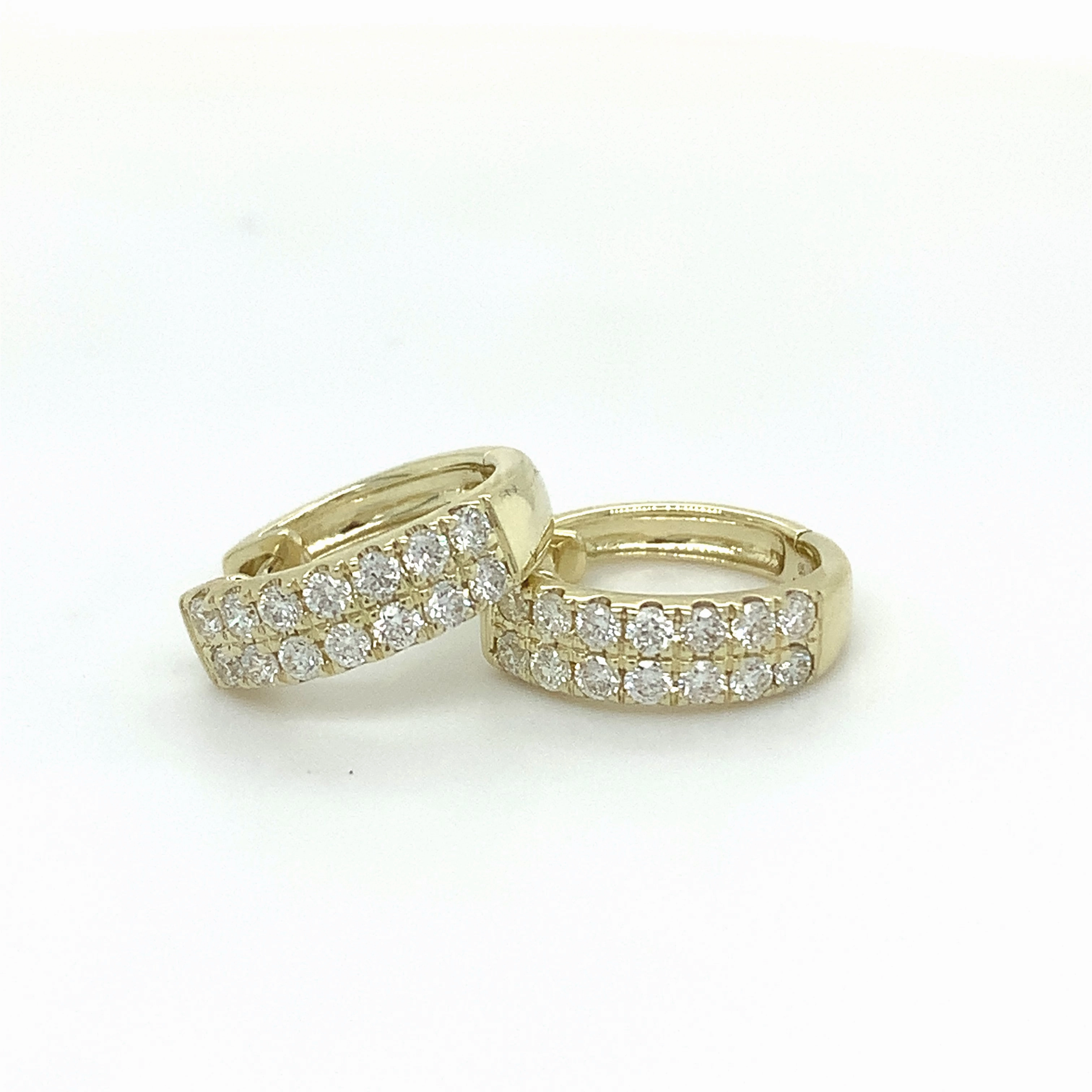 Ladies Double Row Diamond Huggies