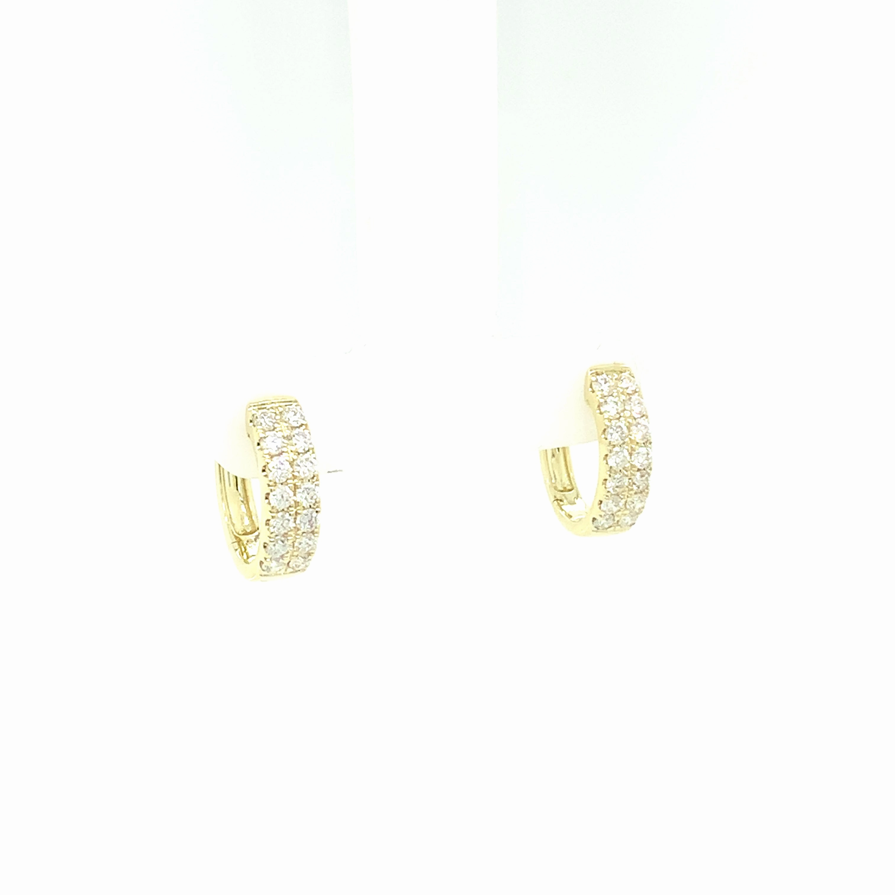 Ladies Double Row Diamond Huggies