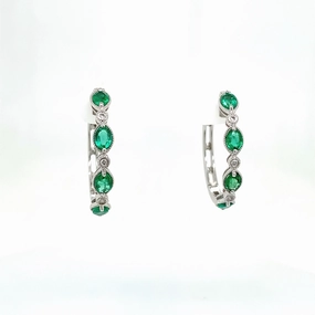 Ladies Emerald and Diamond Earrings