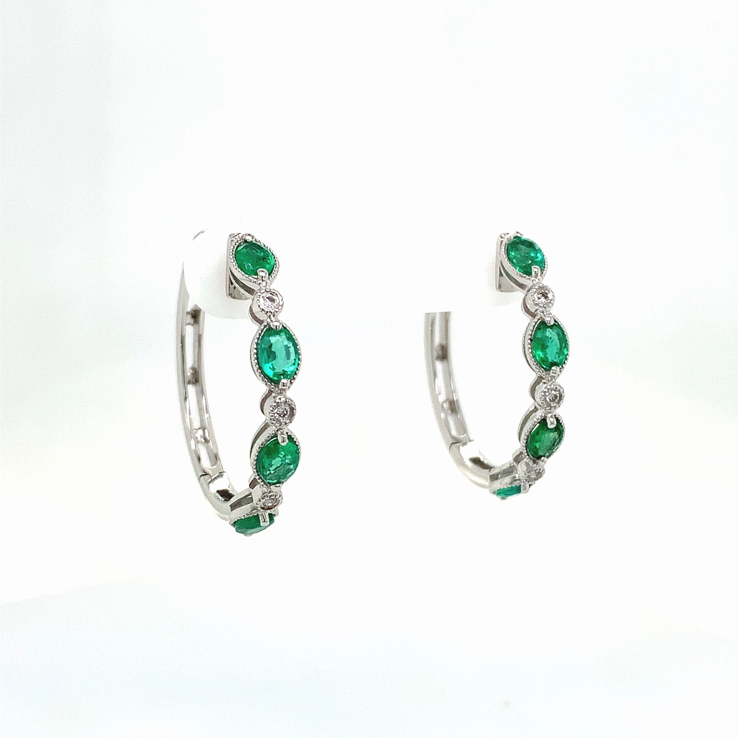 Ladies Emerald and Diamond Earrings