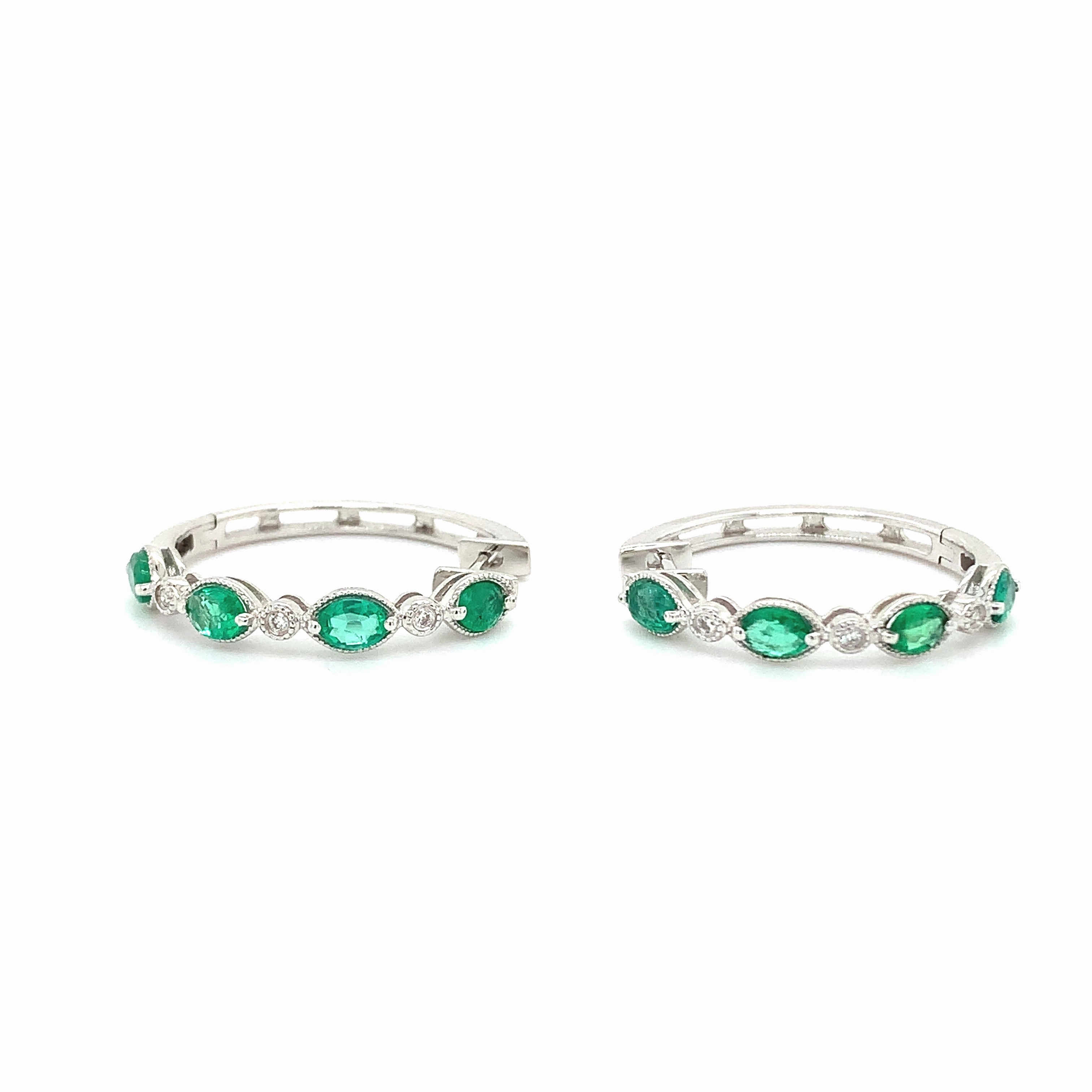 Ladies Emerald and Diamond Earrings