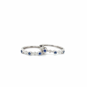 Ladies White Gold Sapphire Beaded Earrings