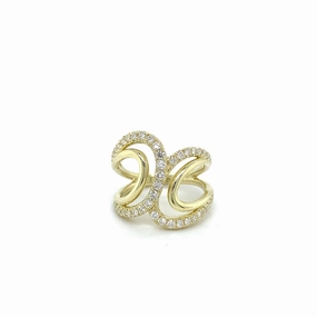 Lady's Yellow Gold and Diamond Fashion Ring