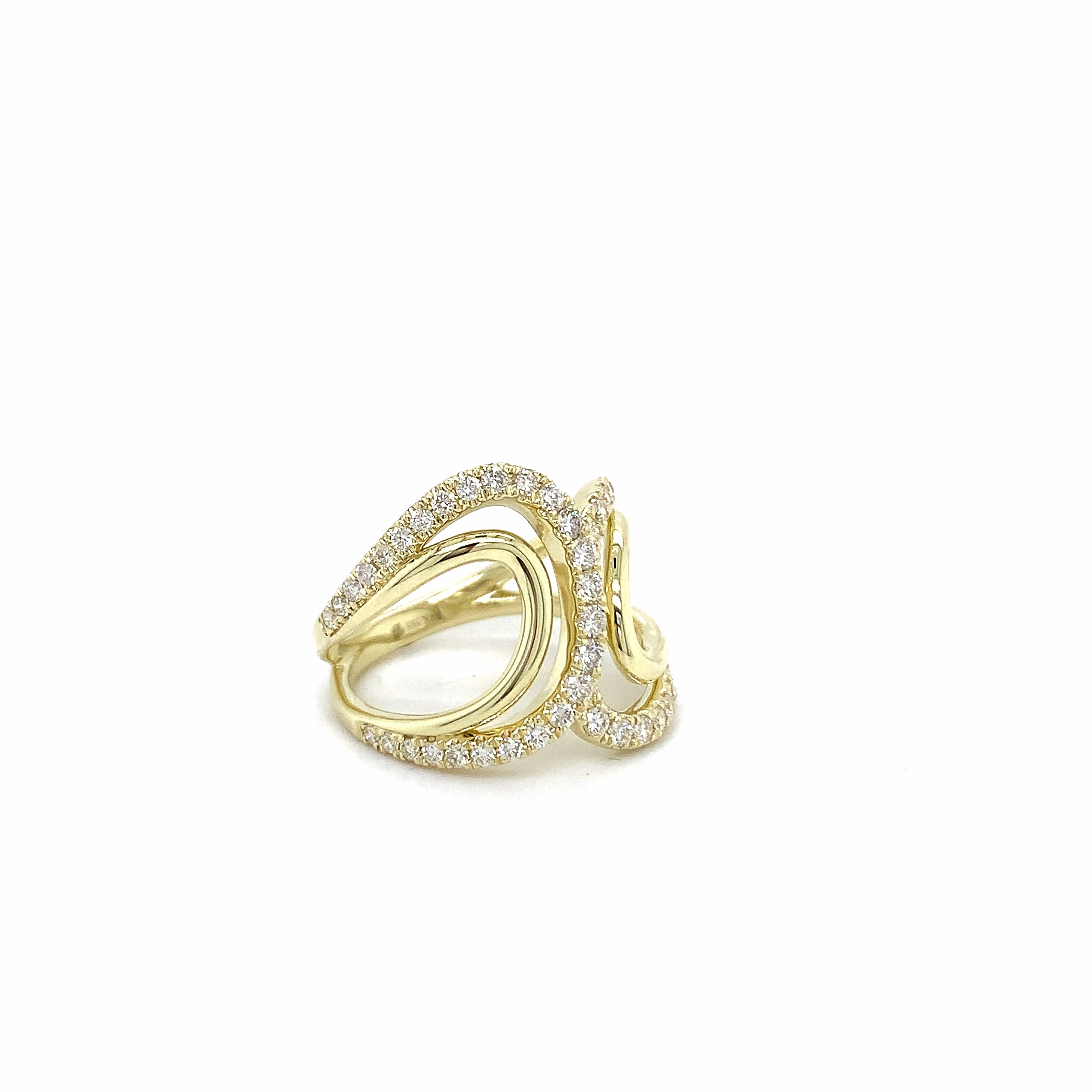 Lady's Yellow Gold and Diamond Fashion Ring
