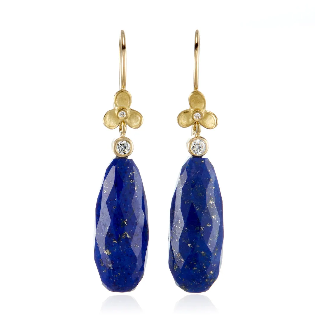 Lapis & Trillium Drop Earrings