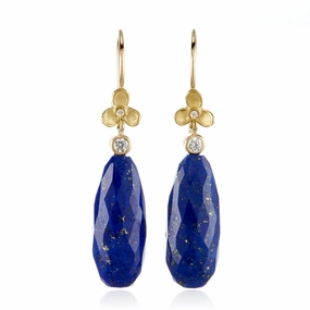 Lapis & Trillium Drop Earrings