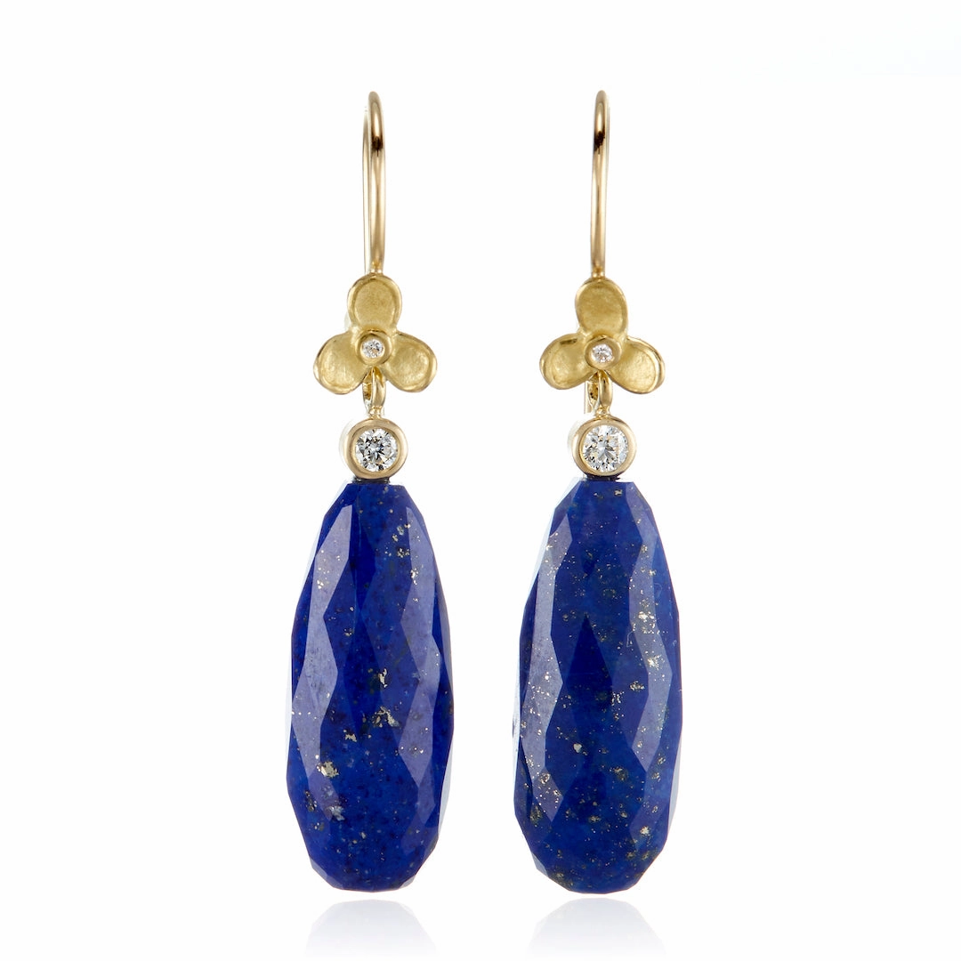 Lapis & Trillium Drop Earrings