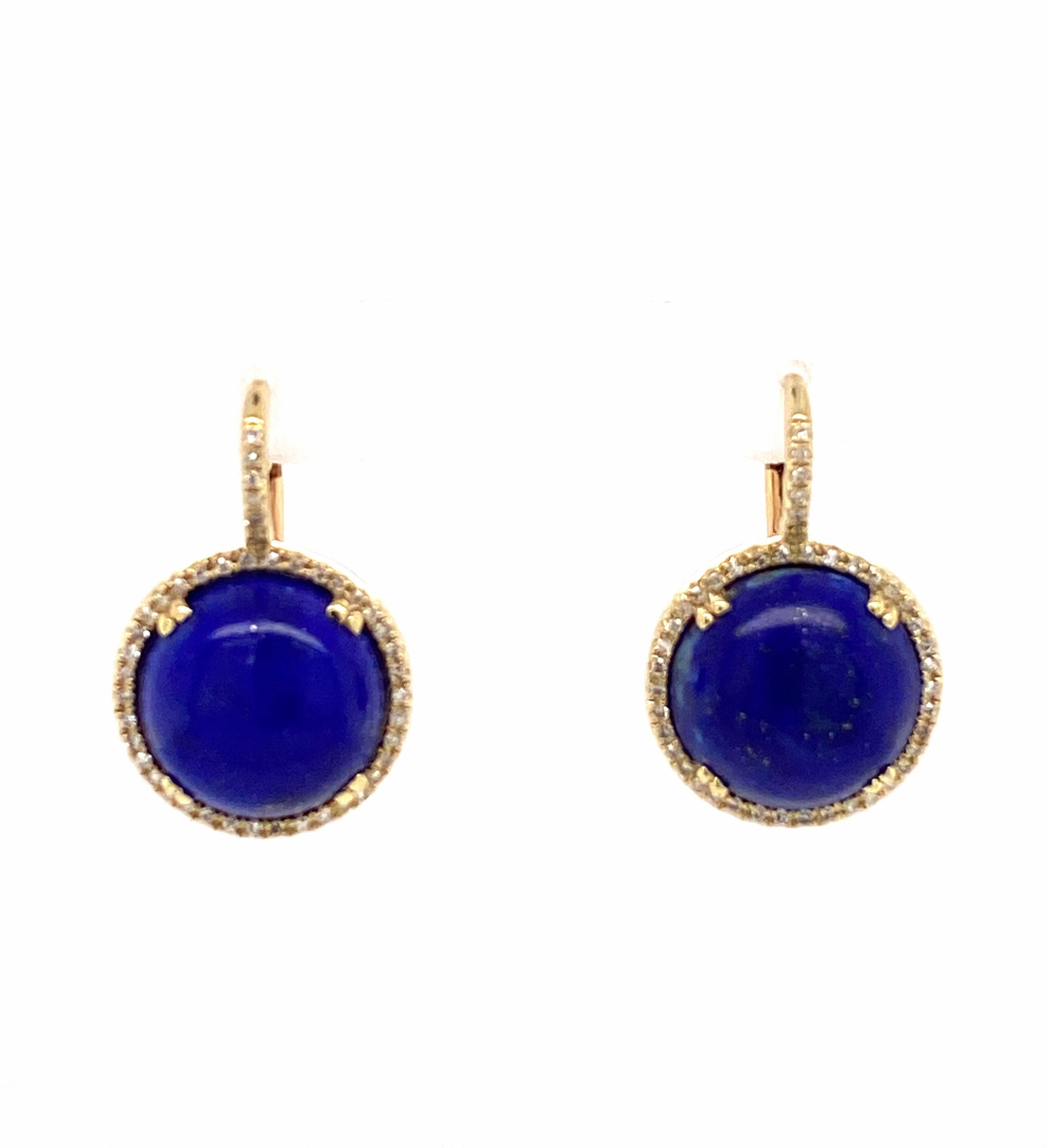 Lapis and diamond earrings