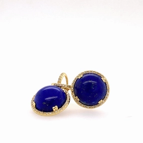 Lapis and diamond earrings