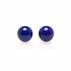 Lapis Bead & Gold Earrings