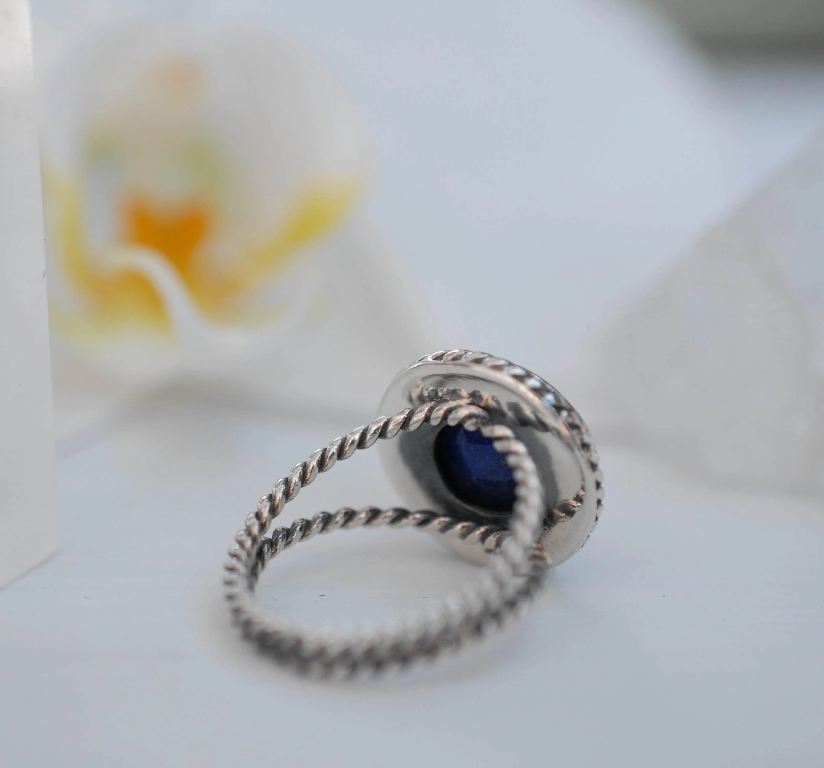 Lapis Lazuli Ring ~ Sterling Silver 925 and Gold Vermeil ~MR169