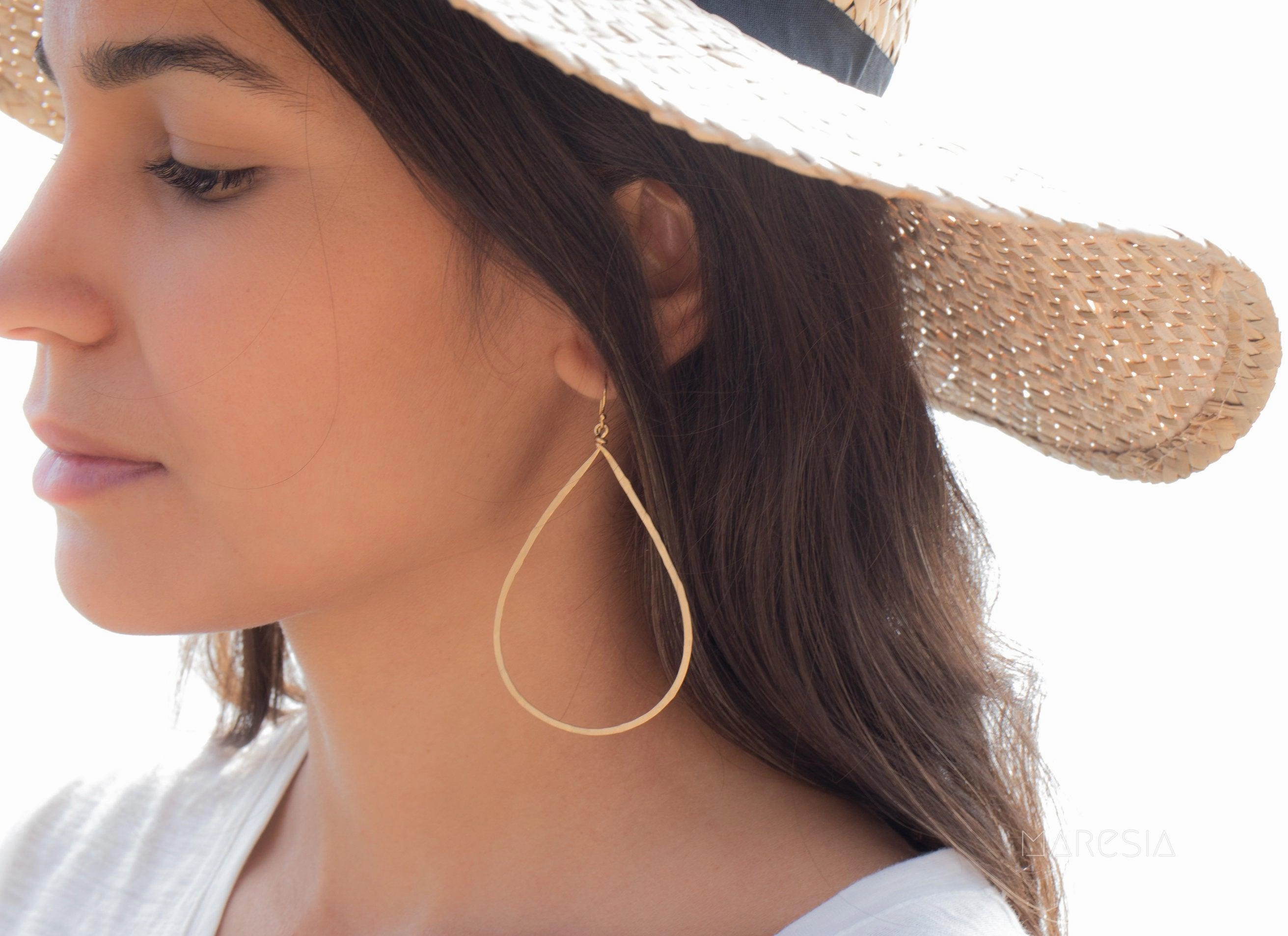 Large Tear Drop Earrings ~ Gold filled or Sterling Silver 925~ME099