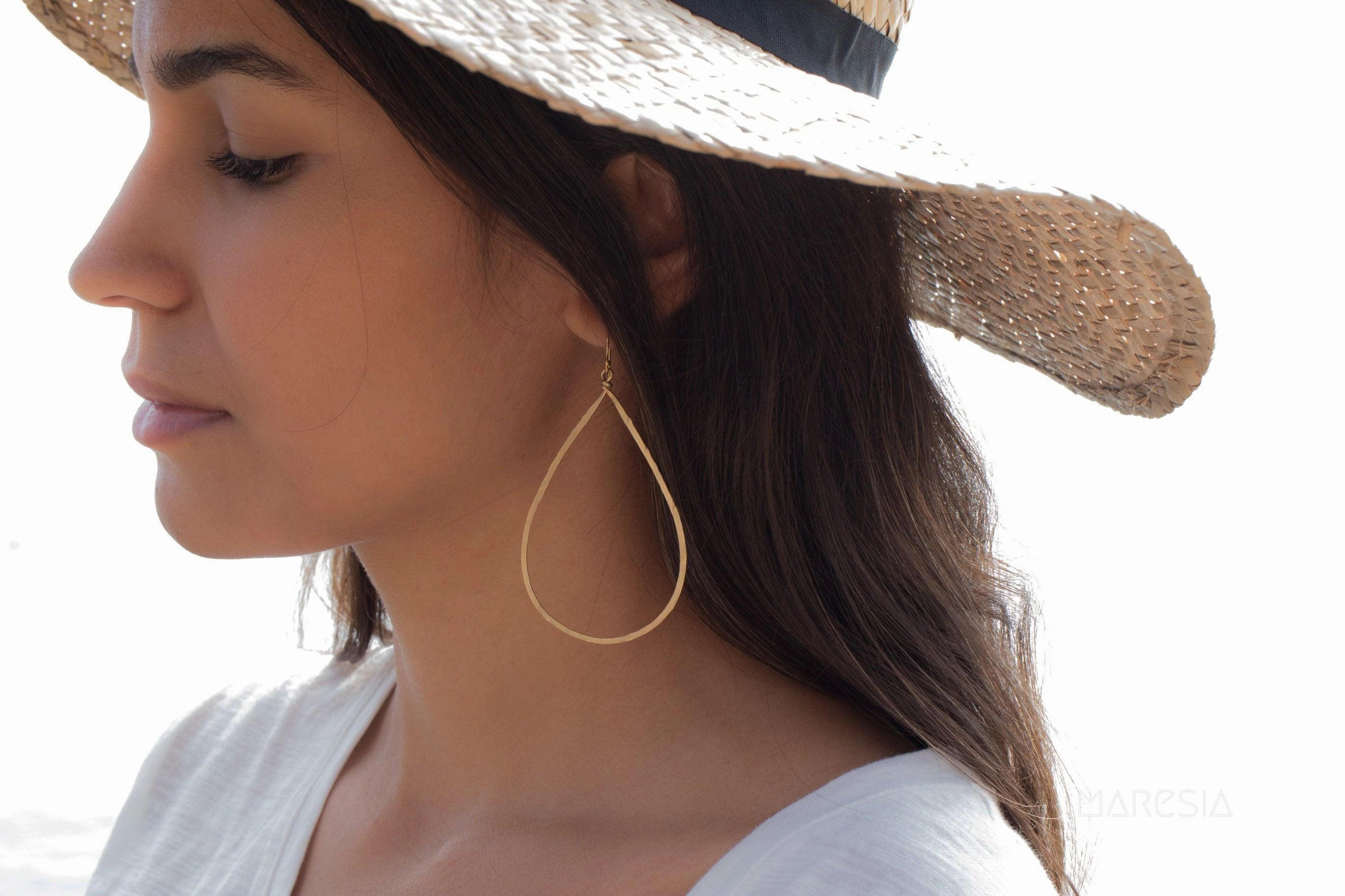 Large Tear Drop Earrings ~ Gold filled or Sterling Silver 925~ME099