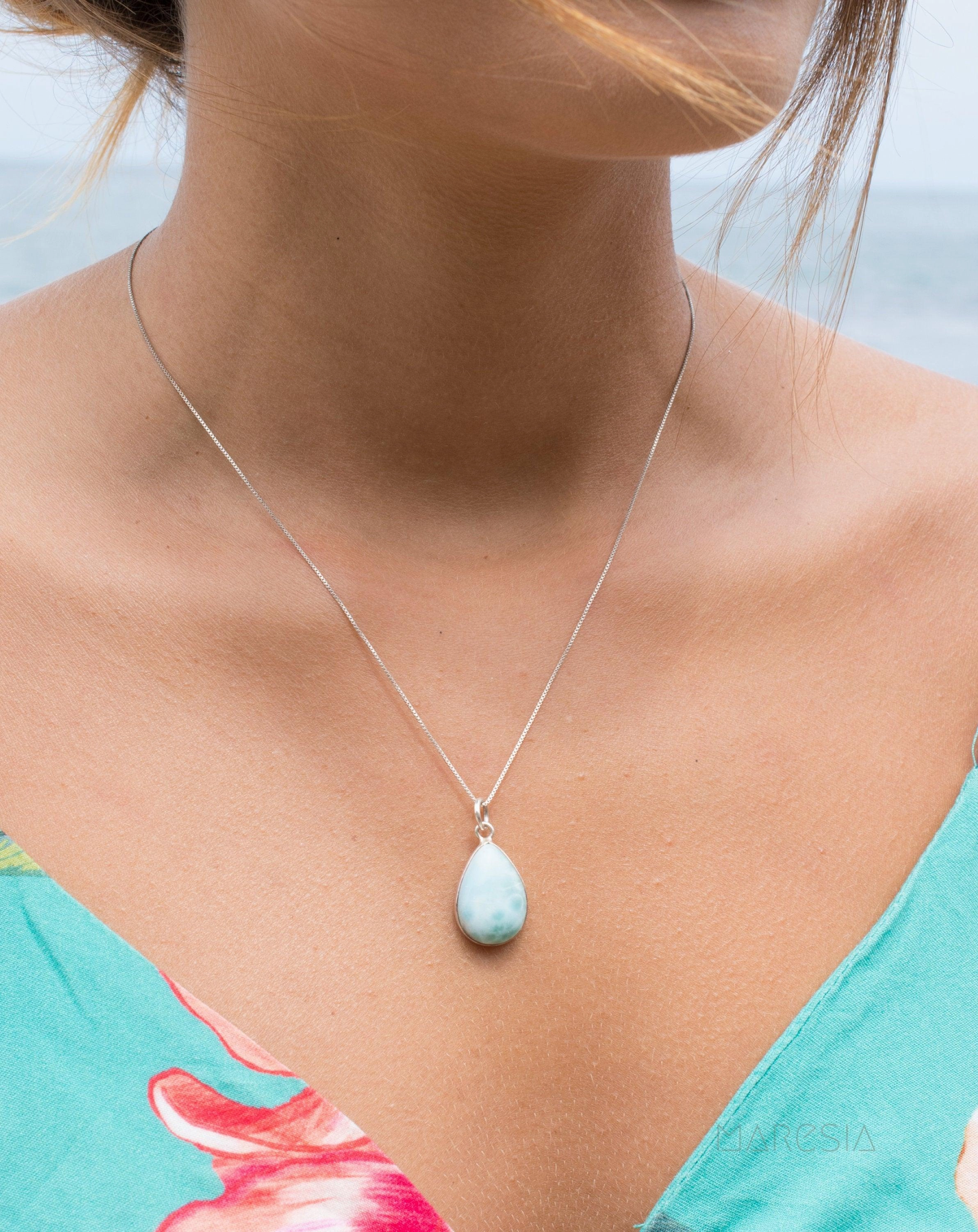 Larimar Necklace ~ Sterling Silver ~ MN012