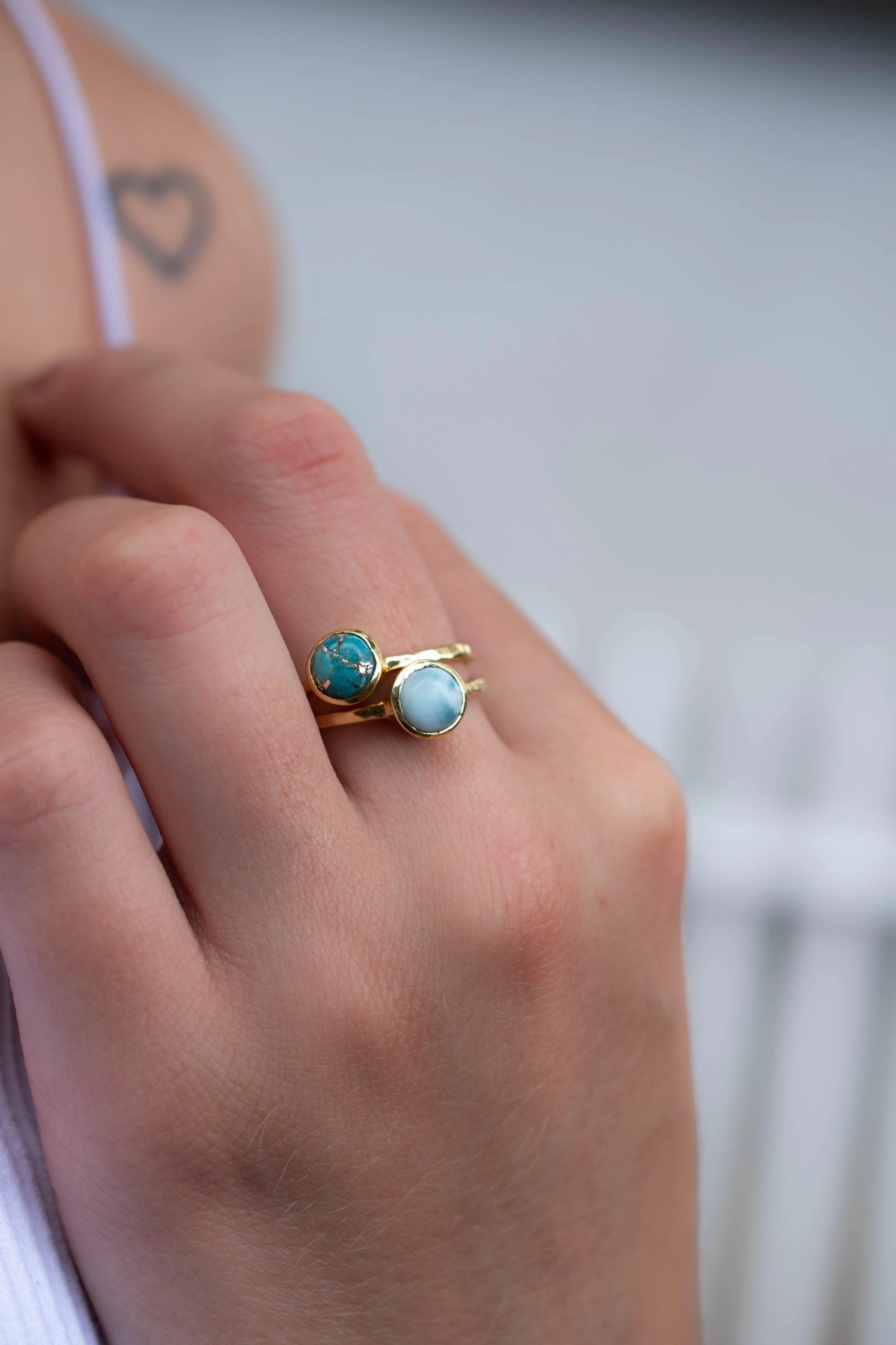 Larimar Ring ~ Gold Plated ~ MR235