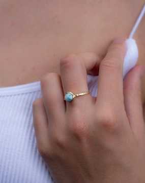 Larimar Ring ~ Gold Plated ~ MR235