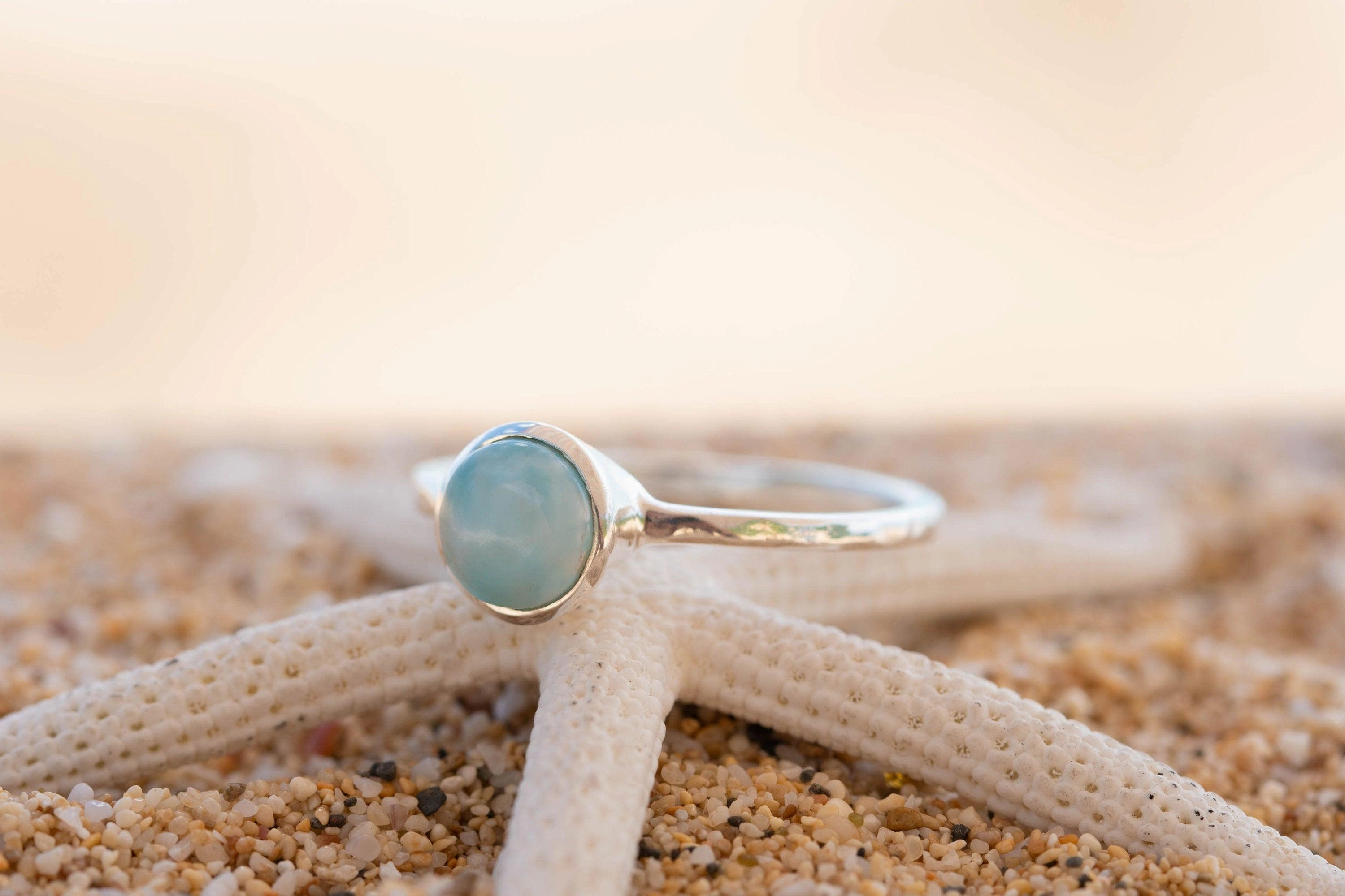 Larimar Ring ~  Sterling Silver 925 ~ MR236