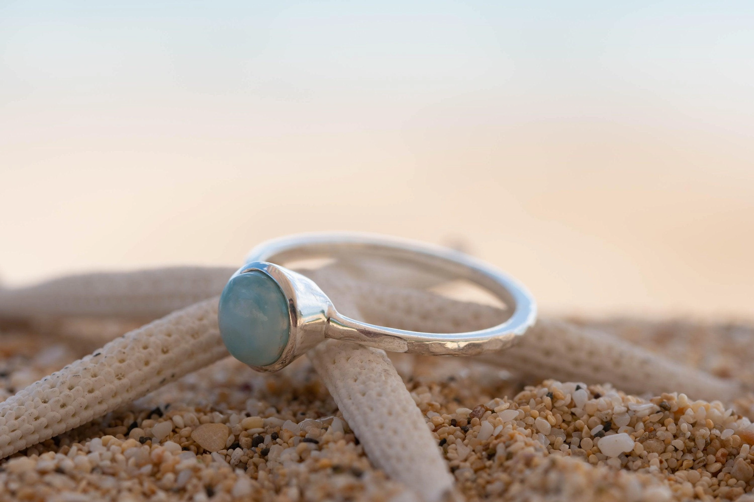 Larimar Ring ~  Sterling Silver 925 ~ MR236
