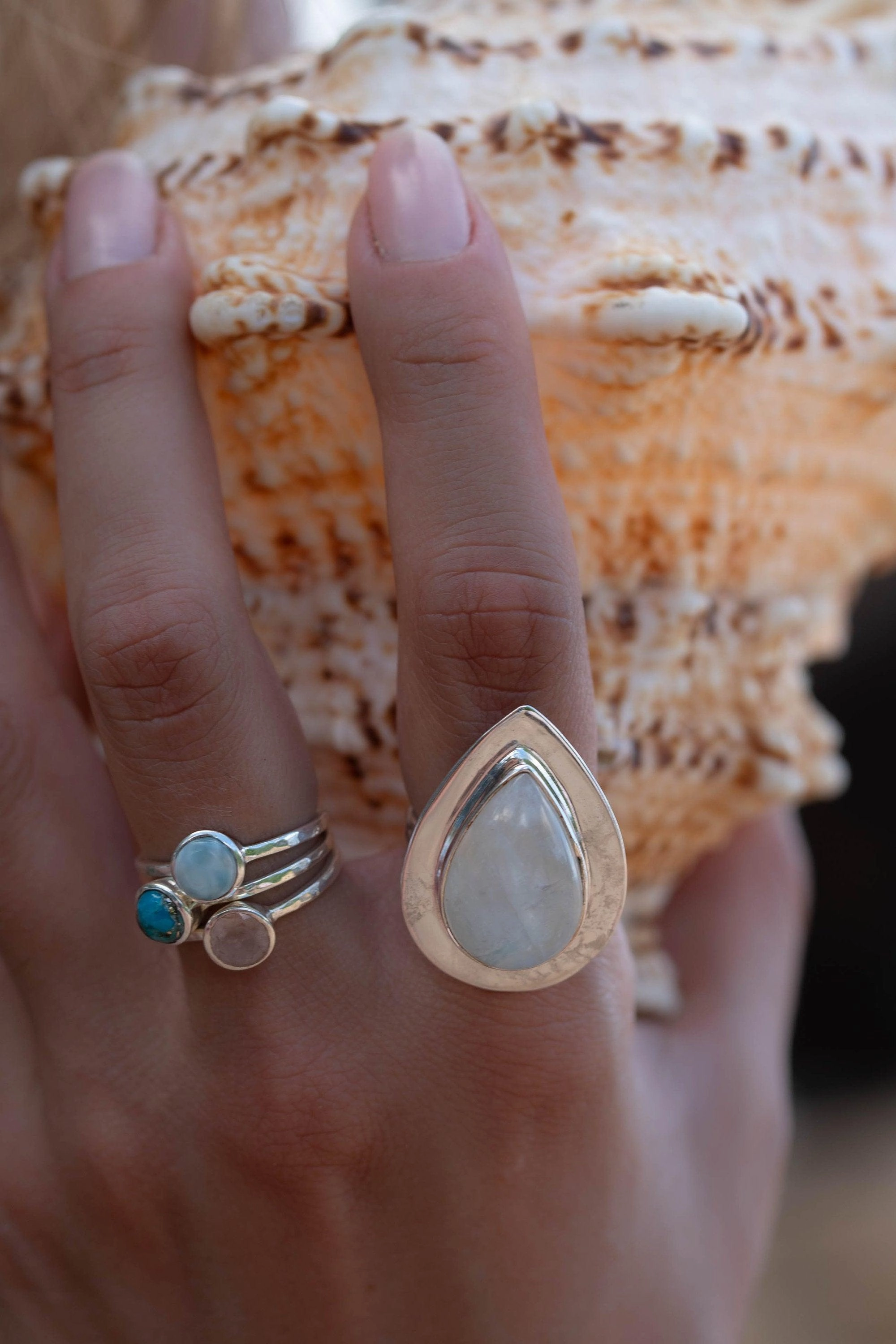 Larimar Ring ~  Sterling Silver 925 ~ MR236