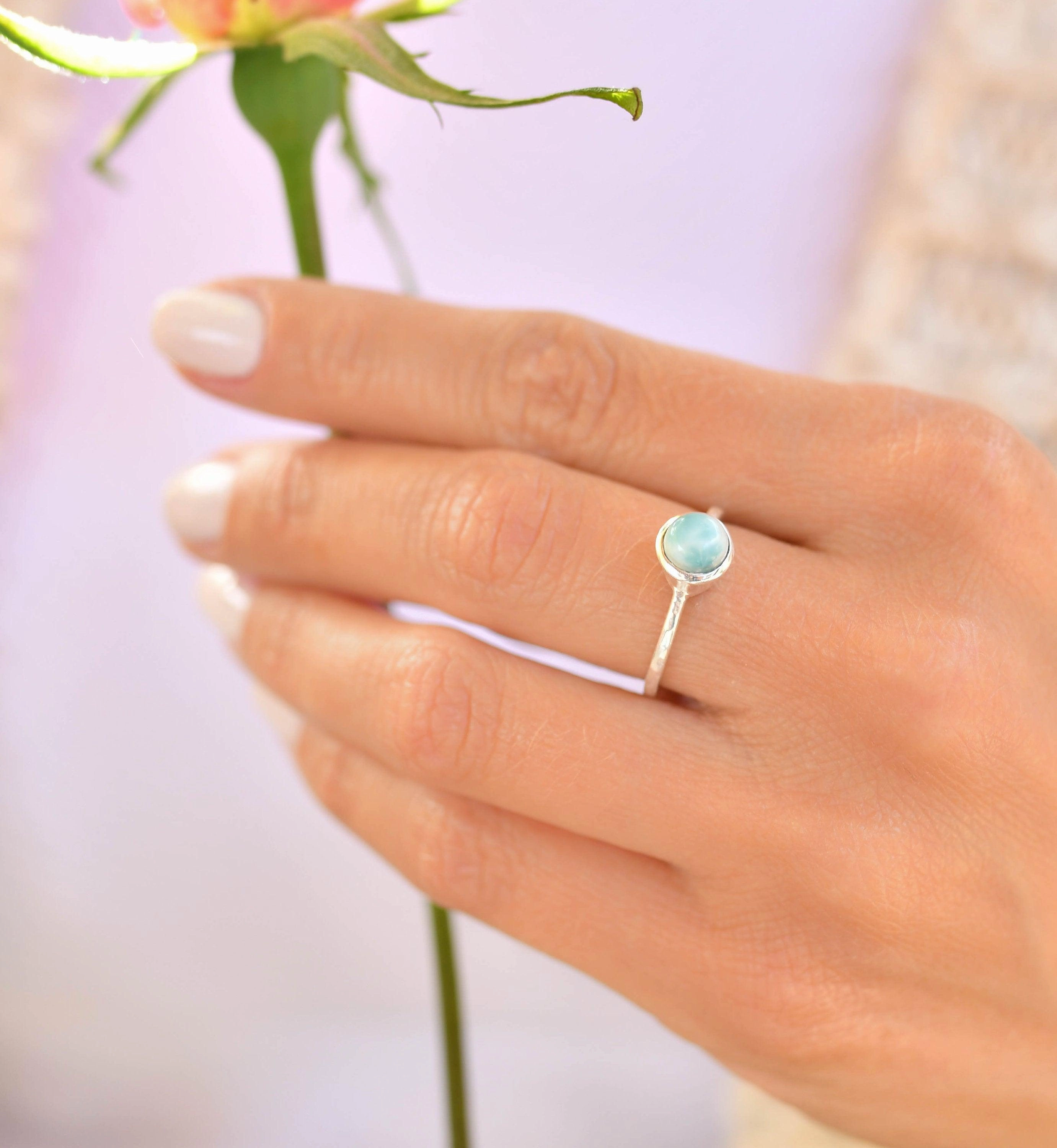 Larimar Ring ~  Sterling Silver 925 ~ MR236