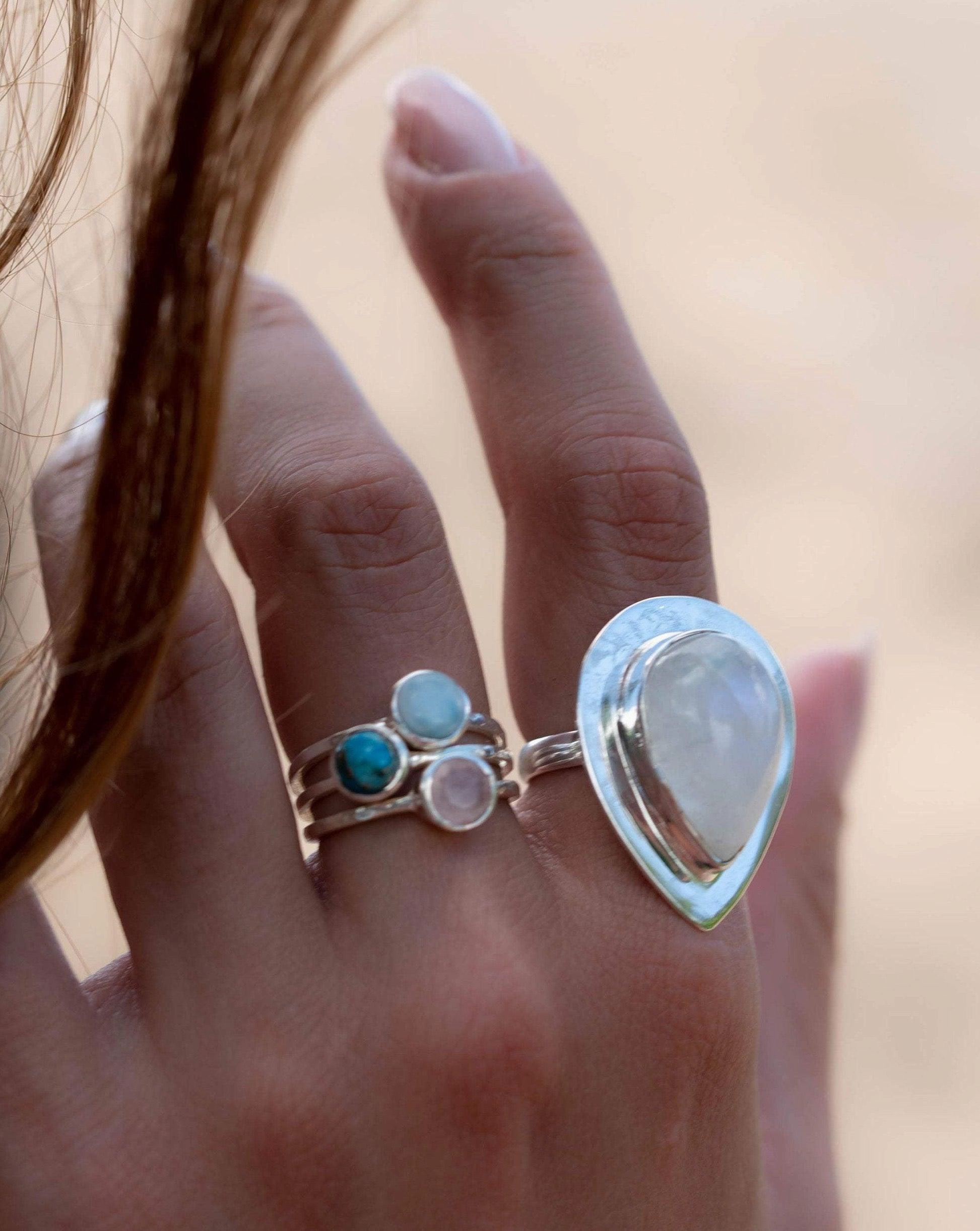 Larimar Ring ~  Sterling Silver 925 ~ MR236