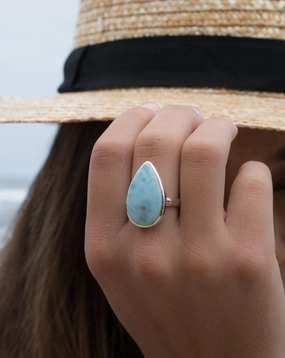 Larimar Ring ~  Sterling Silver 925 ~ MR278