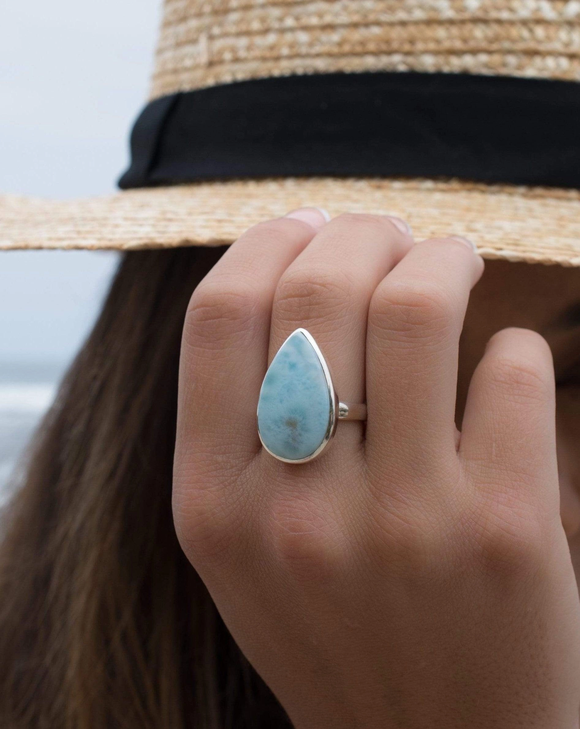 Larimar Ring ~  Sterling Silver 925 ~ MR278