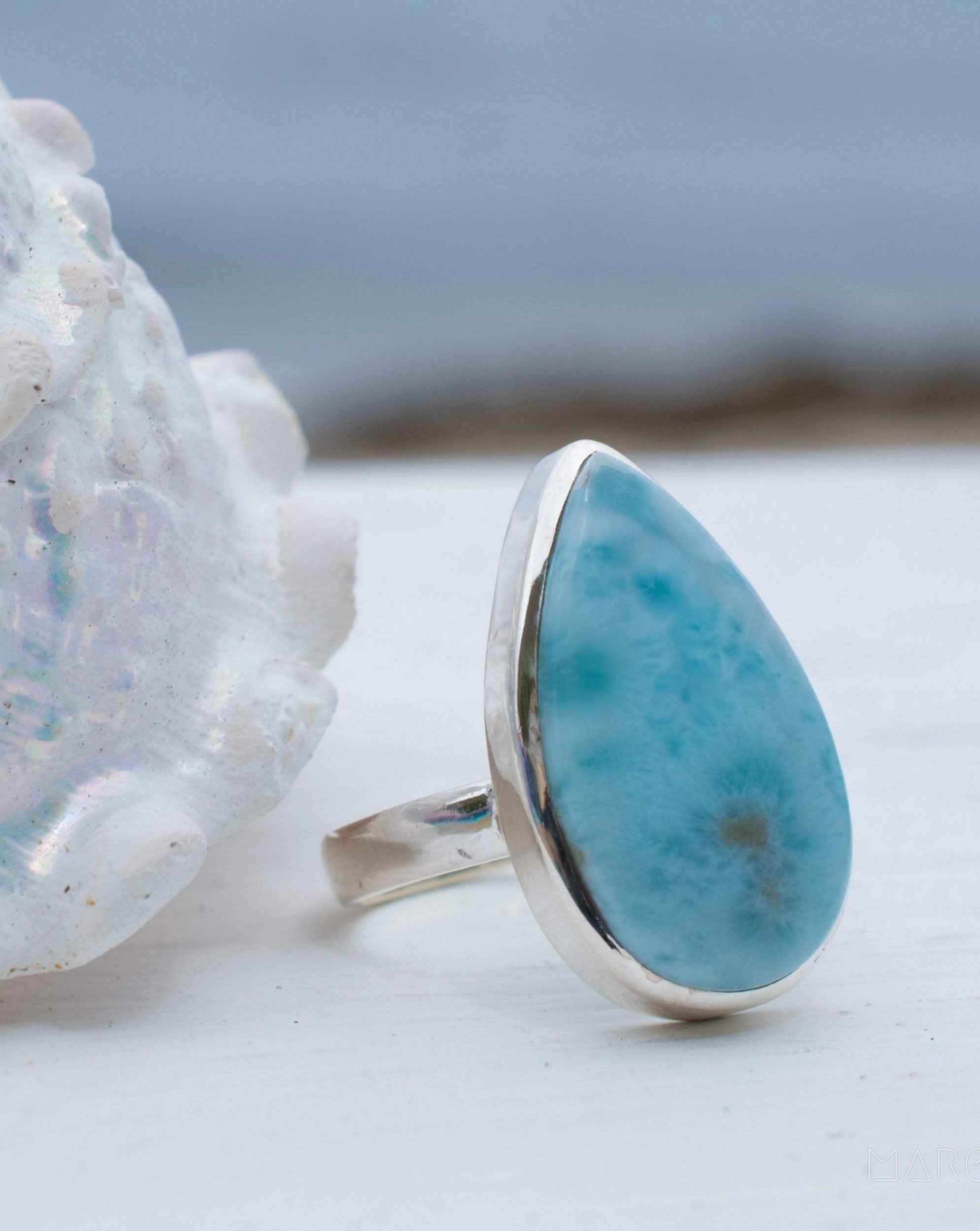 Larimar Ring ~  Sterling Silver 925 ~ MR278