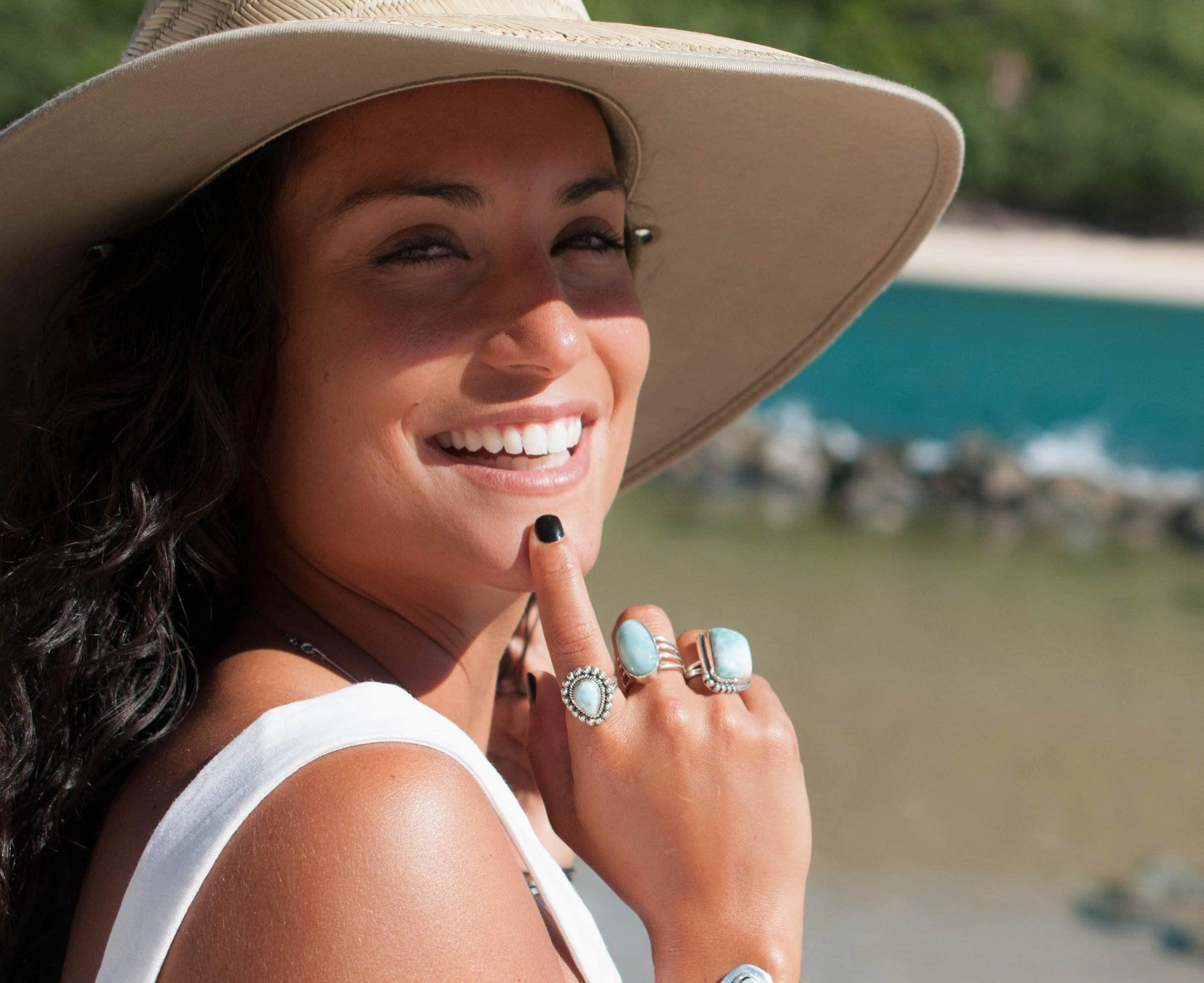 Larimar Ring ~ Sterling Silver 925~MR020