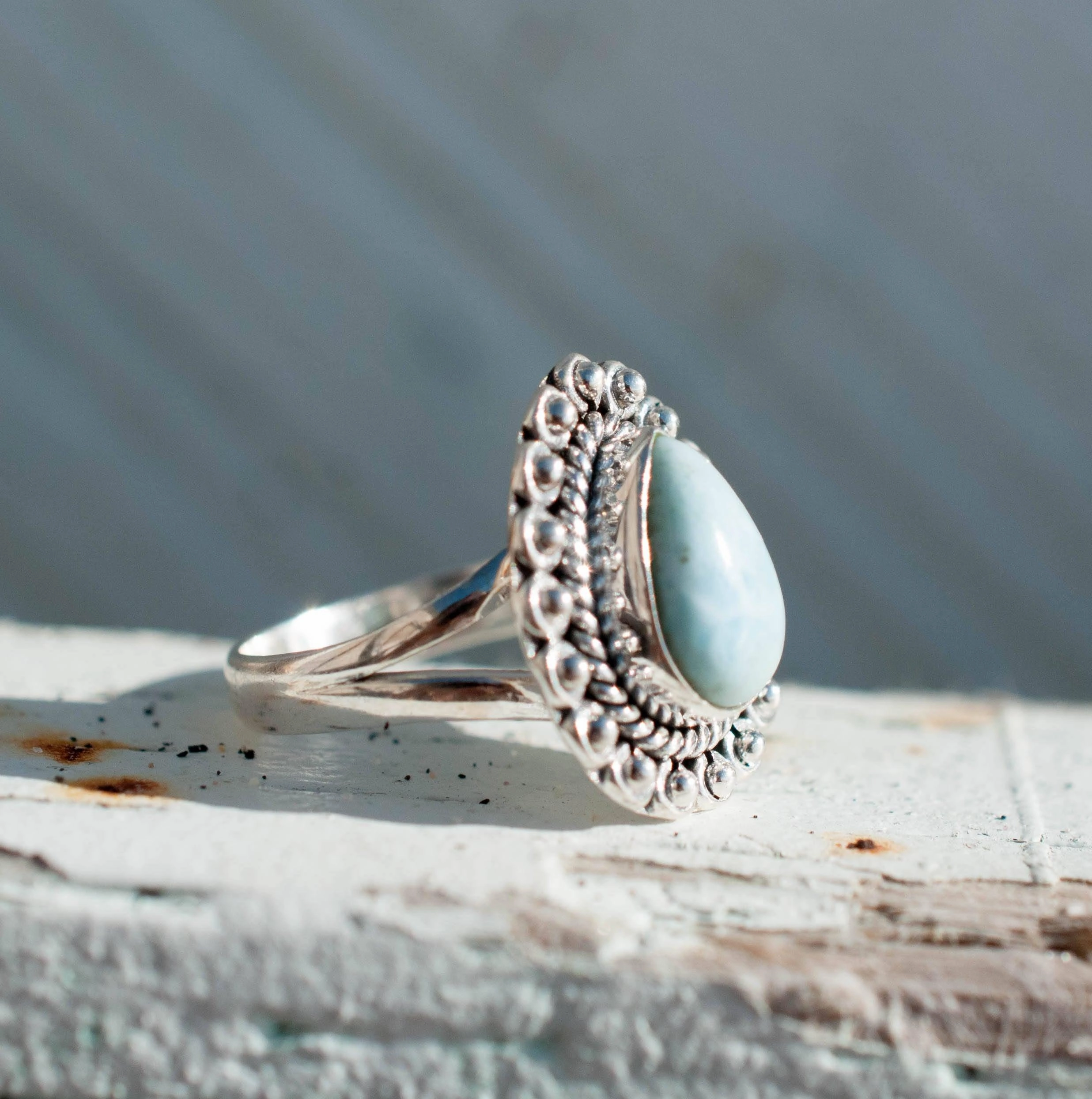 Larimar Ring ~ Sterling Silver 925~MR020