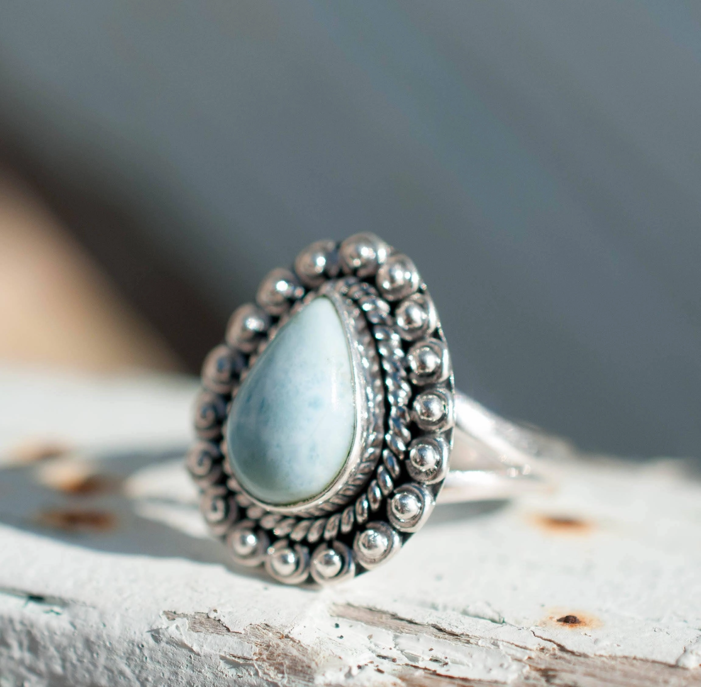 Larimar Ring ~ Sterling Silver 925~MR020