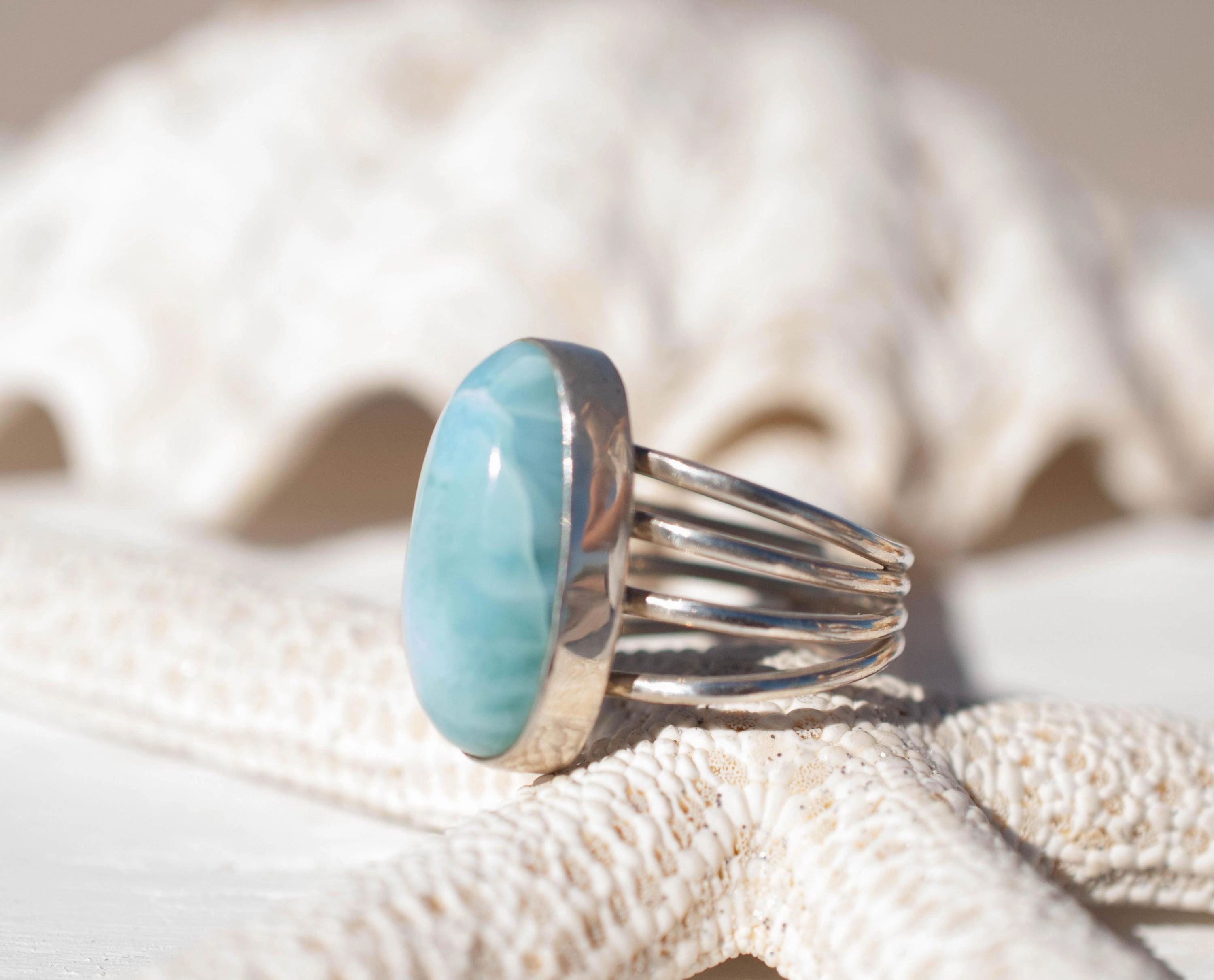 Larimar Ring ~ Sterling Silver 925~MR065