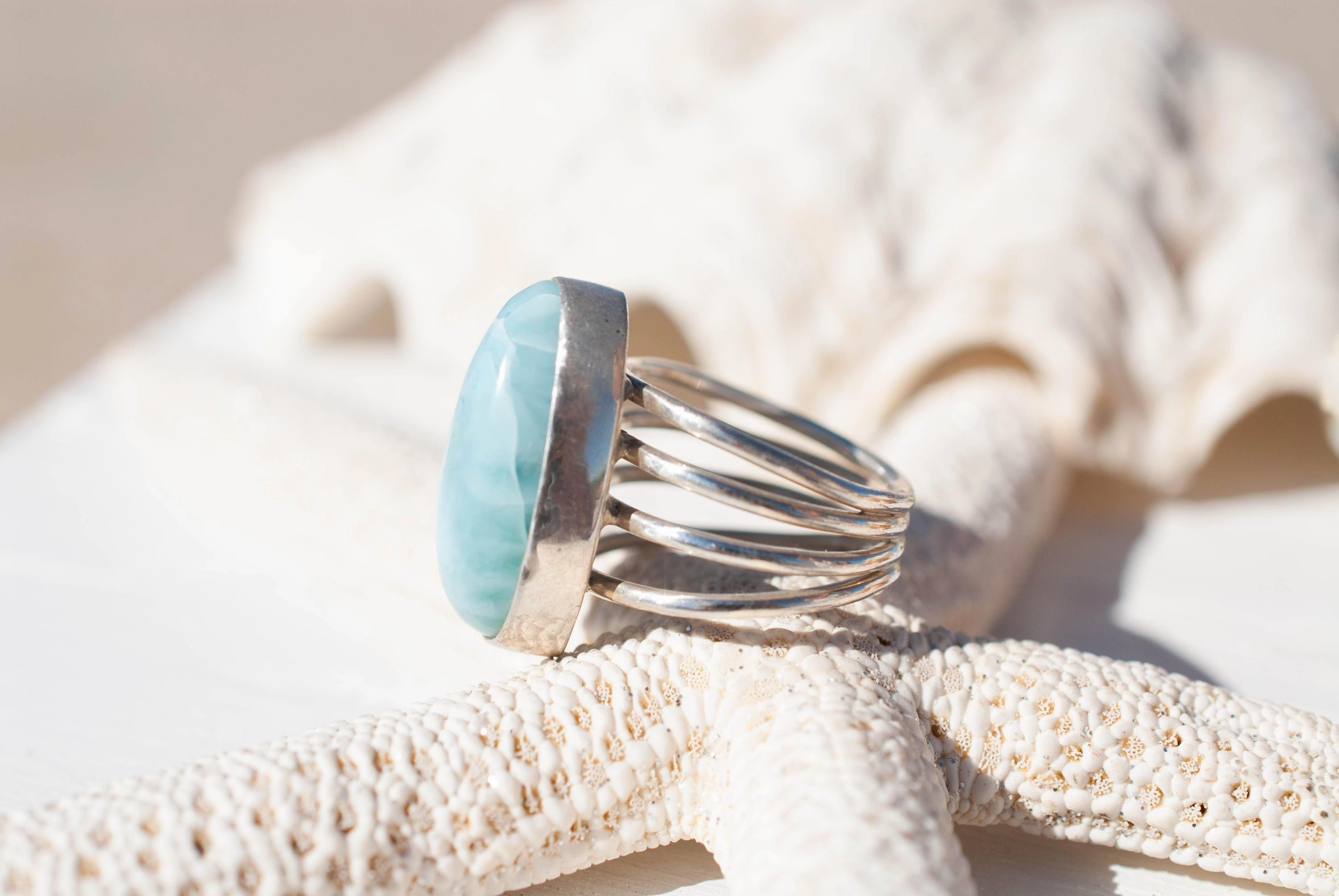 Larimar Ring ~ Sterling Silver 925~MR065
