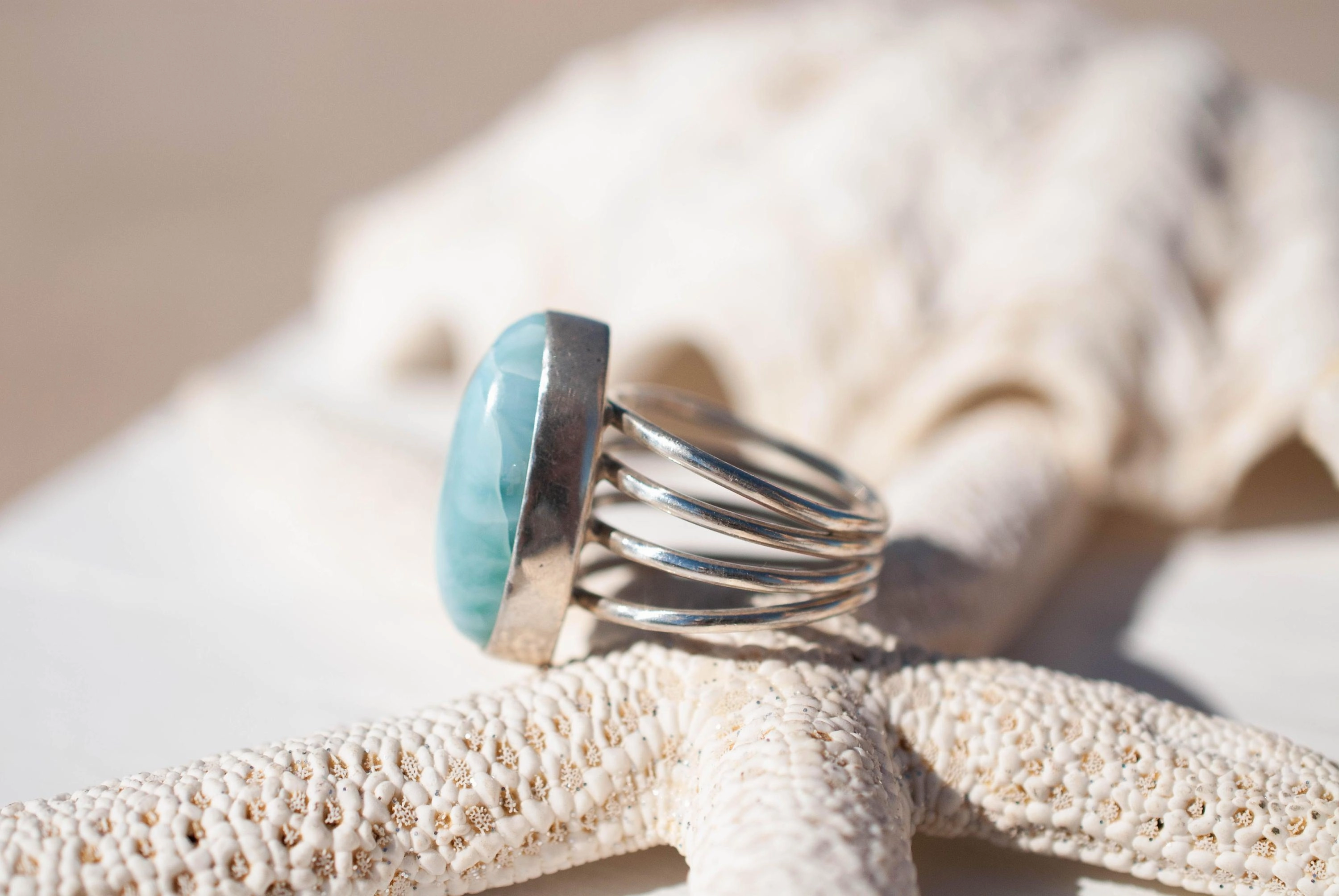 Larimar Ring ~ Sterling Silver 925~MR065