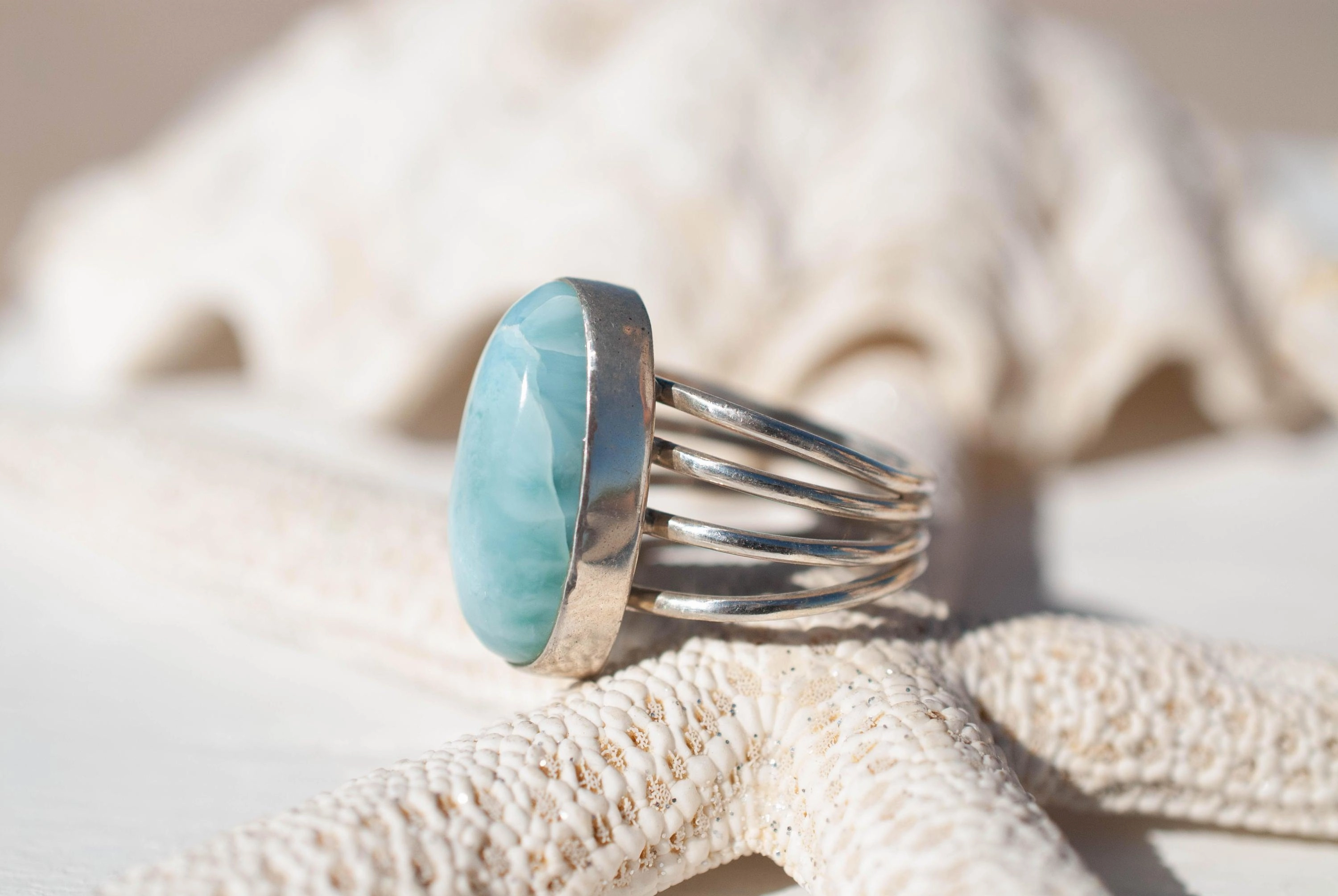 Larimar Ring ~ Sterling Silver 925~MR065