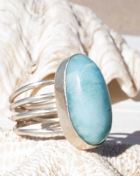 Larimar Ring ~ Sterling Silver 925~MR065